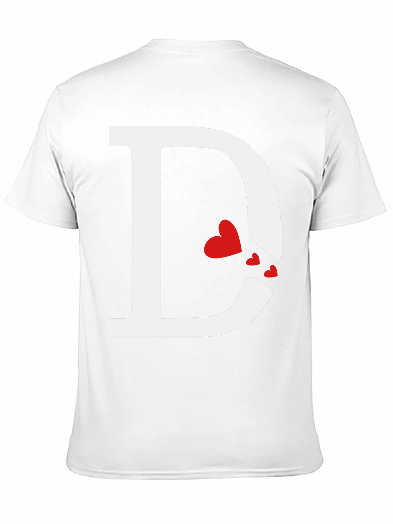 Initial D Heart Print T-Shirt - Black