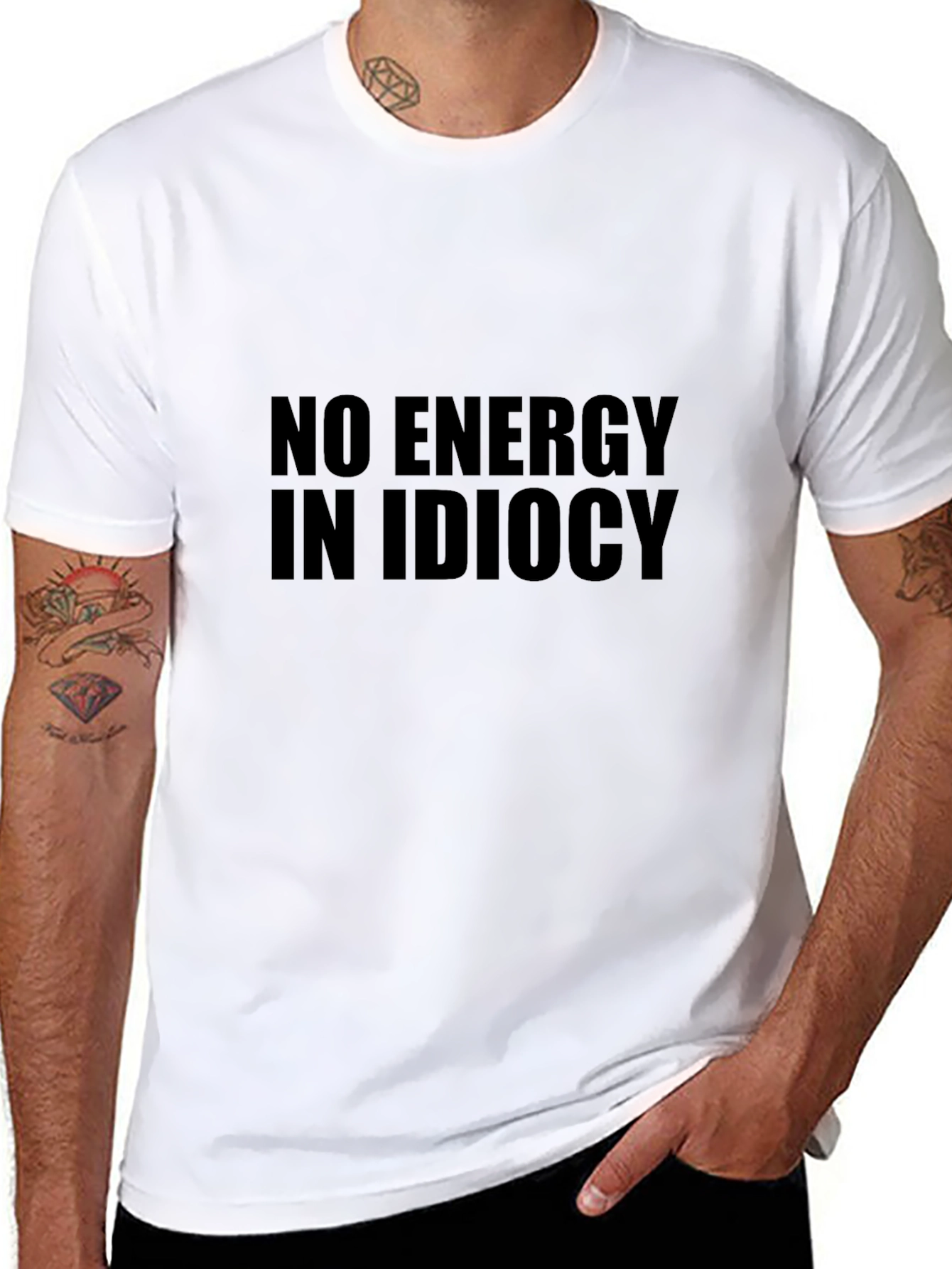 No Energy In Idiocy Graphic Tee