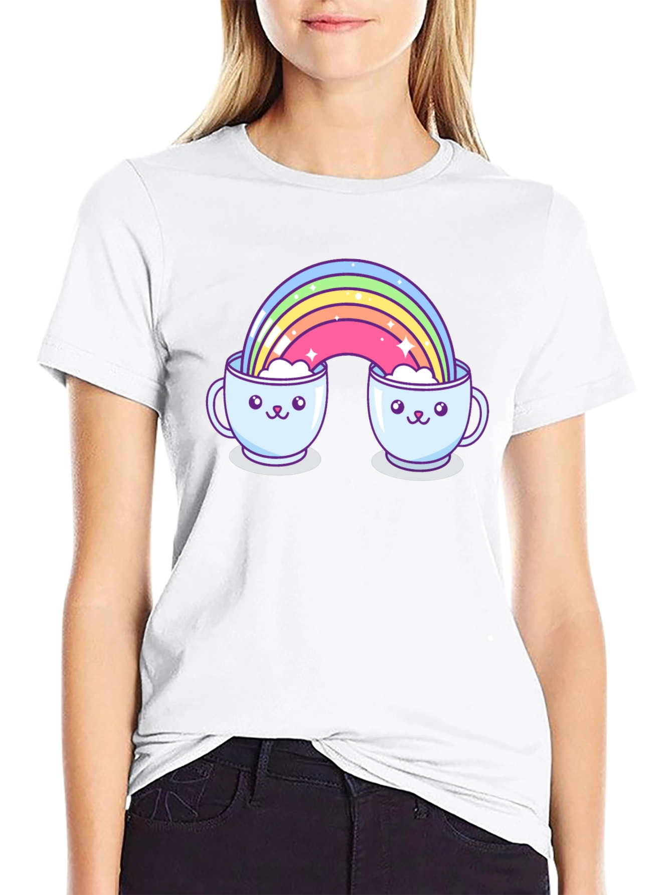 Rainbow Coffee Mug Graphic Tee