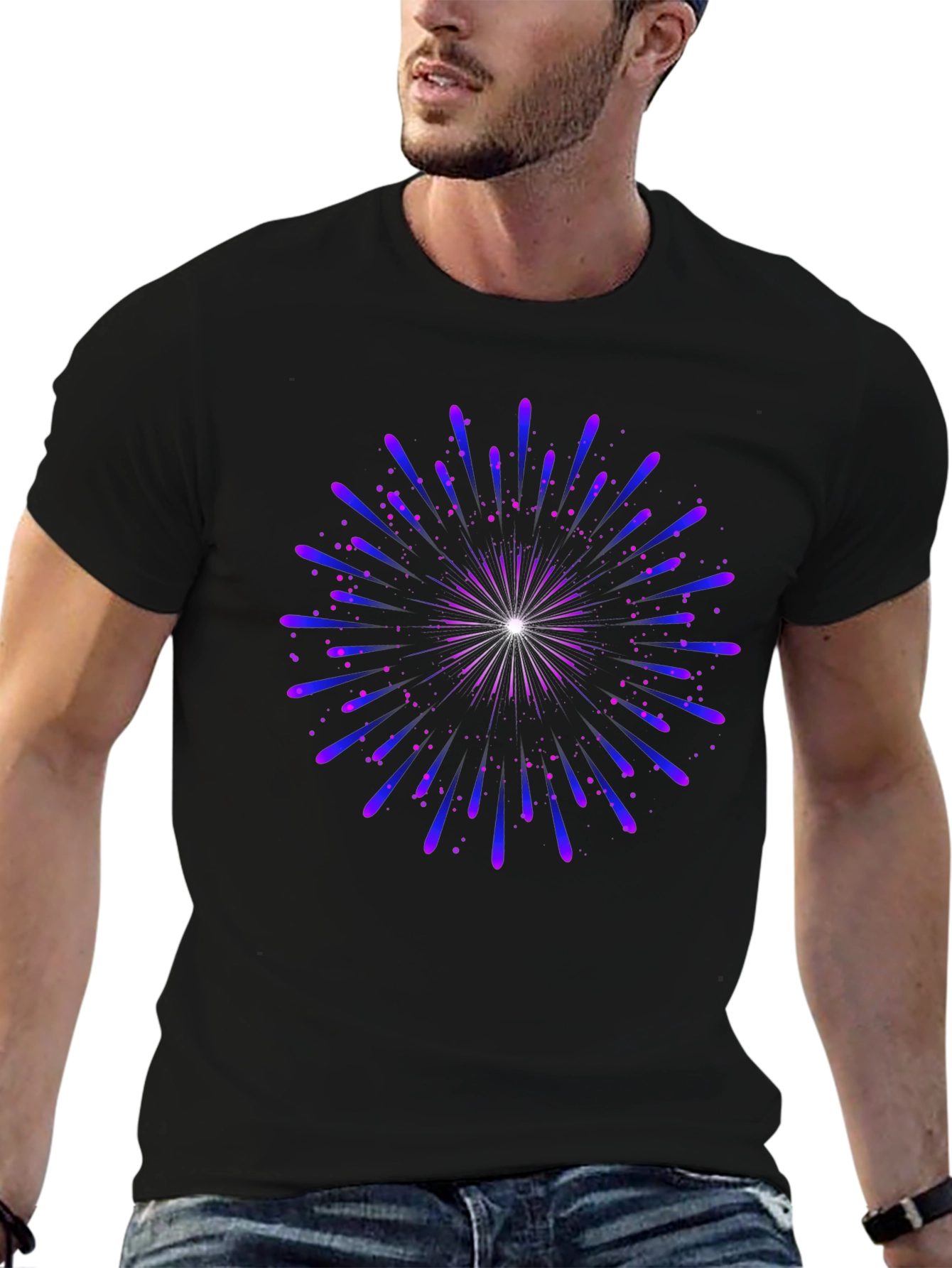 Cosmic Burst Graphic Tee - Black
