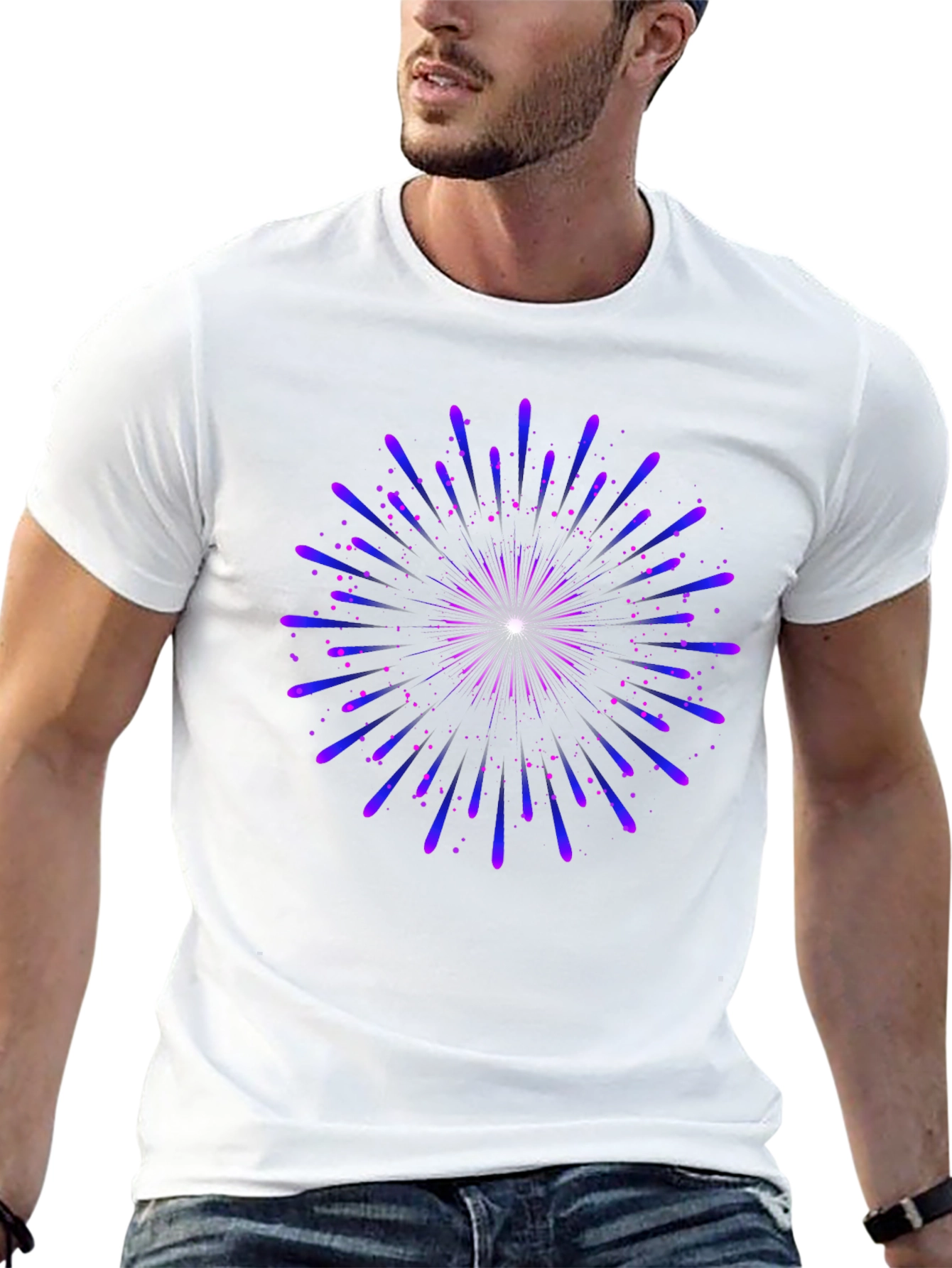 Cosmic Burst Graphic Tee - Black
