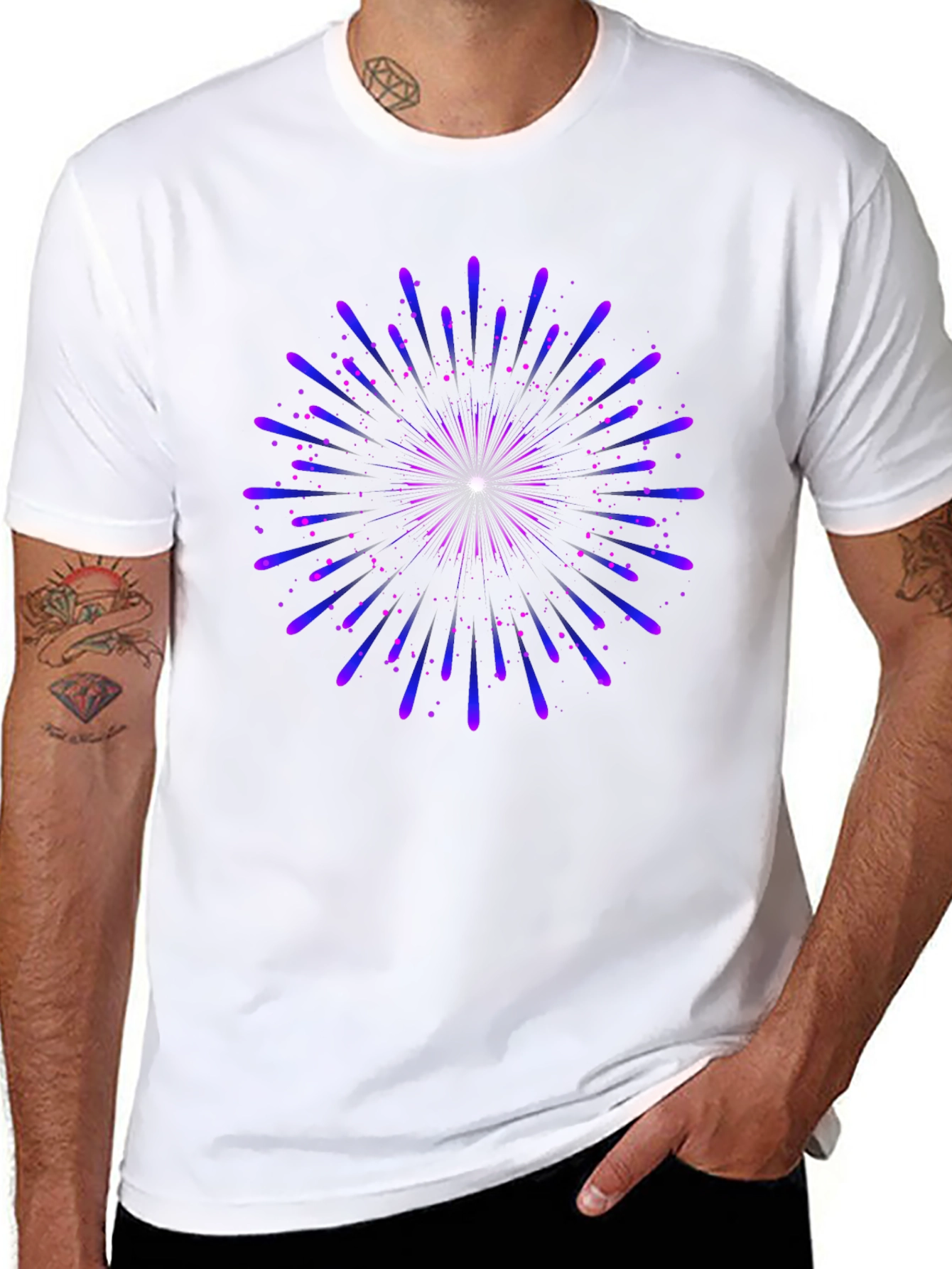 Cosmic Burst Graphic Tee - Black