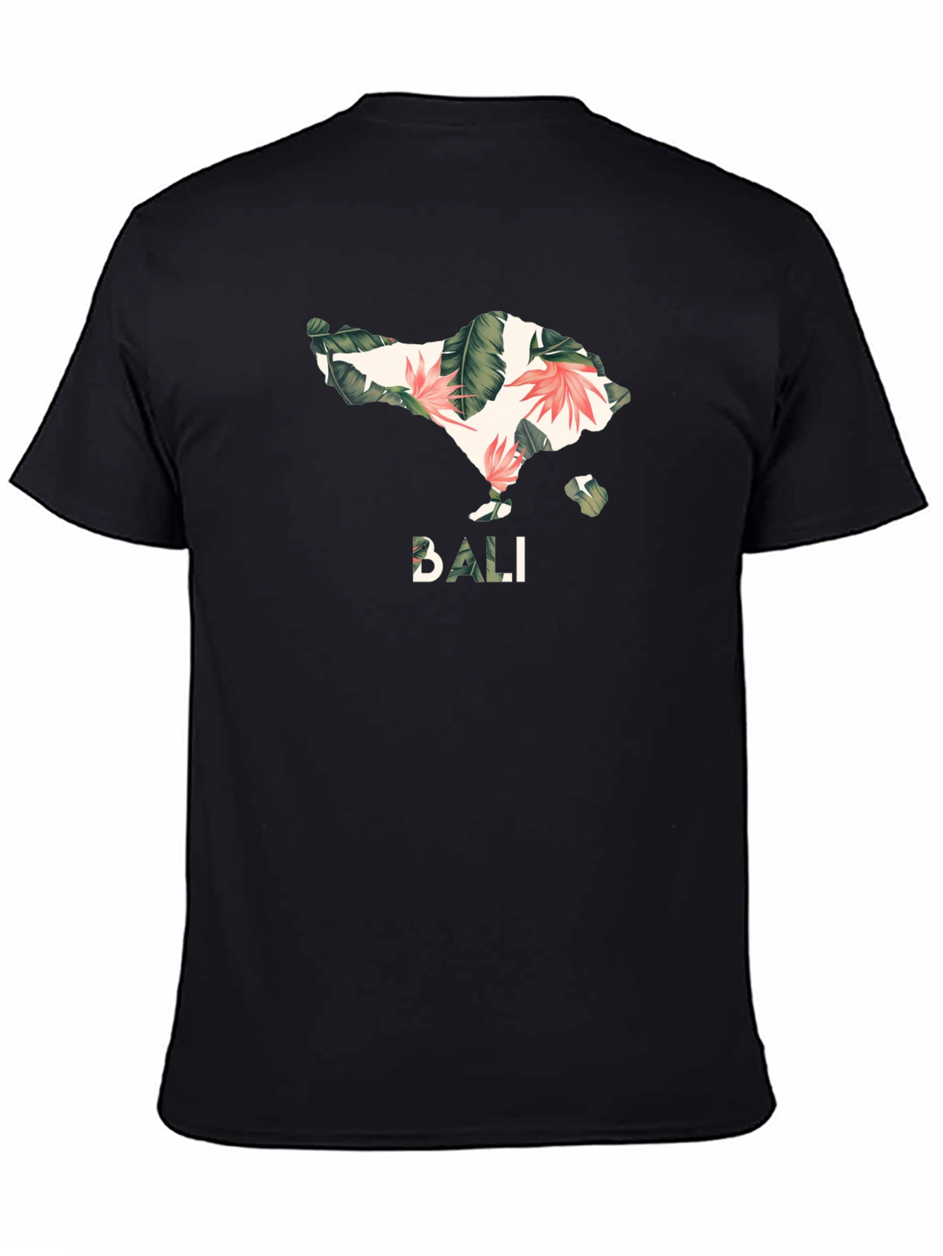 Bali Floral Island Graphic T-Shirt - Black