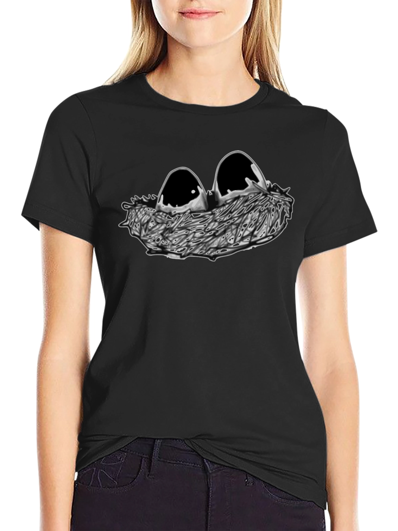 Nest Egg Graphic Tee - Black