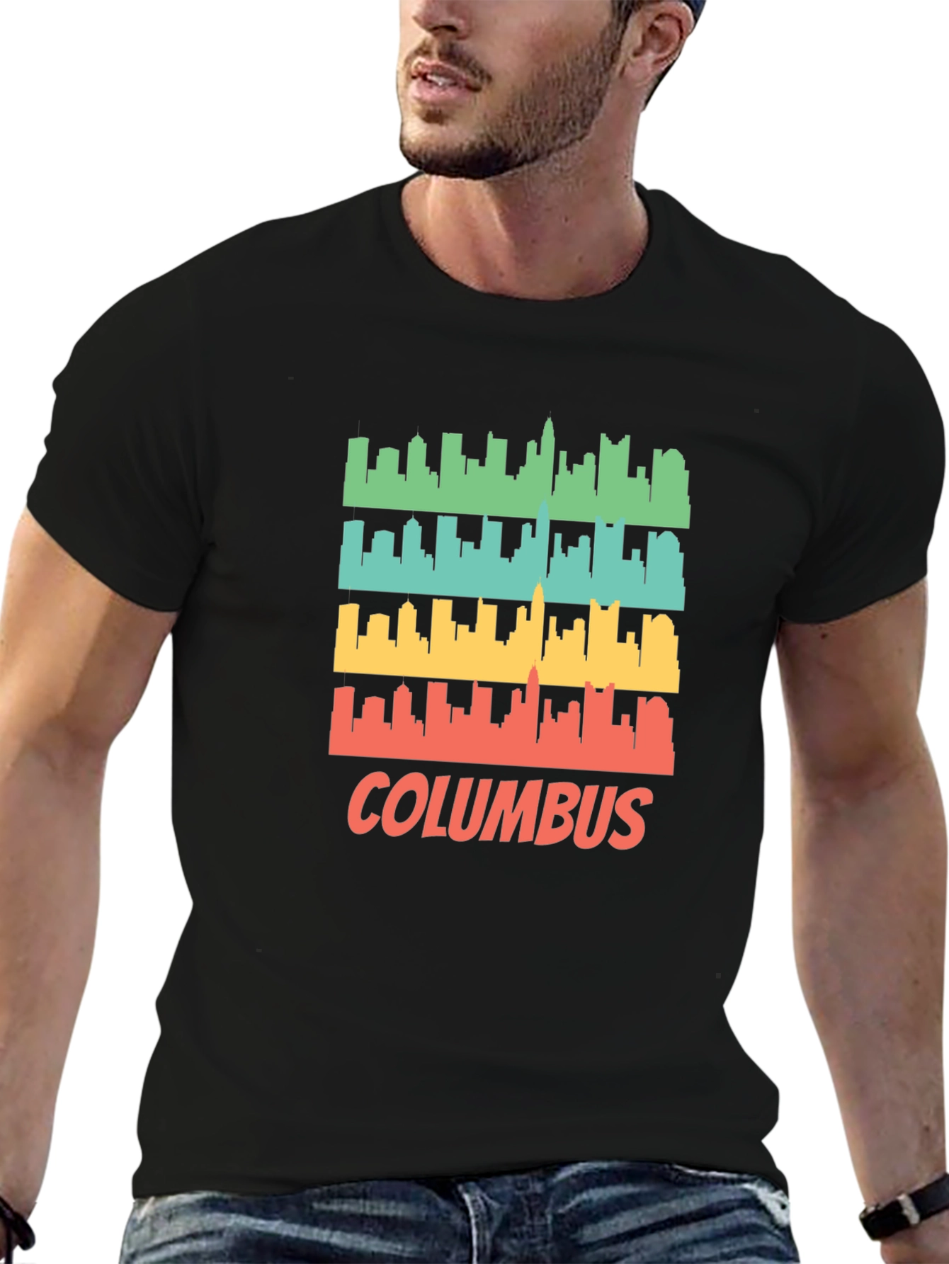 Columbus Skyline Retro T-Shirt