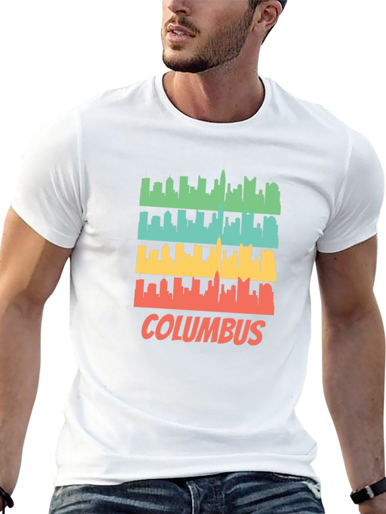 Columbus Skyline Retro T-Shirt
