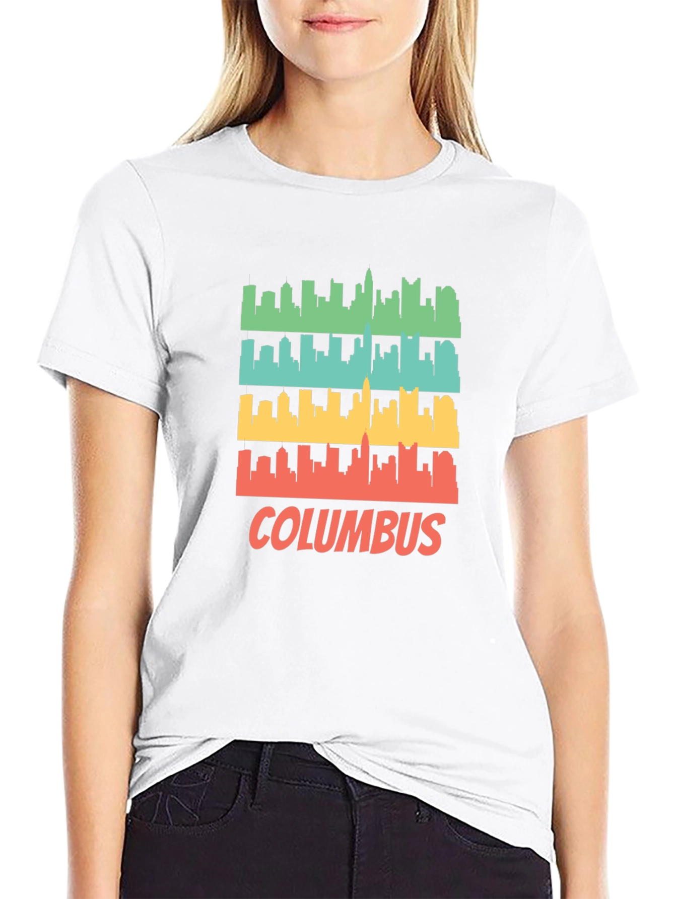 Columbus Skyline Retro T-Shirt