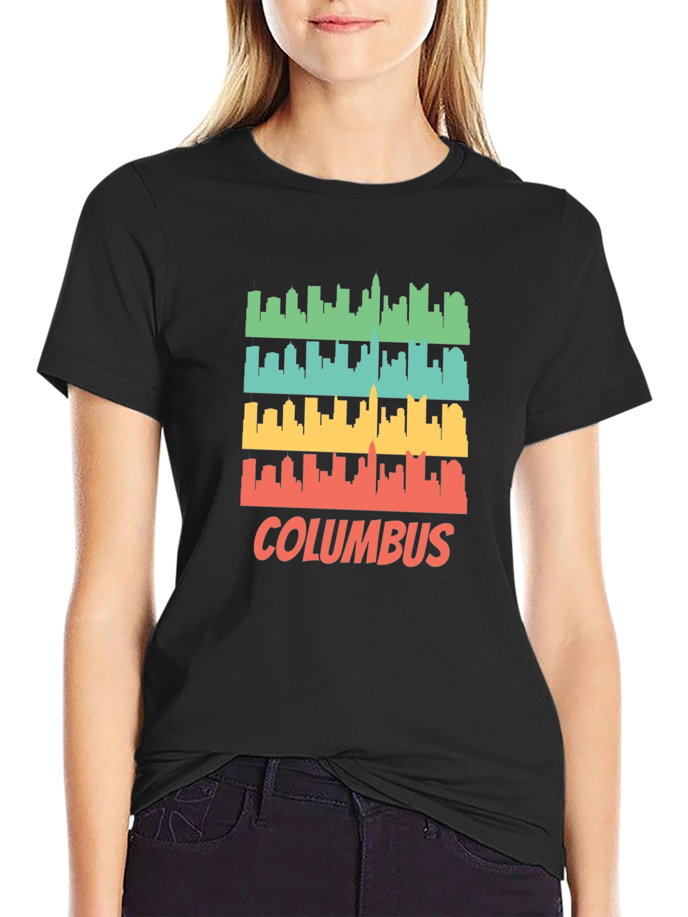 Columbus Skyline Retro T-Shirt