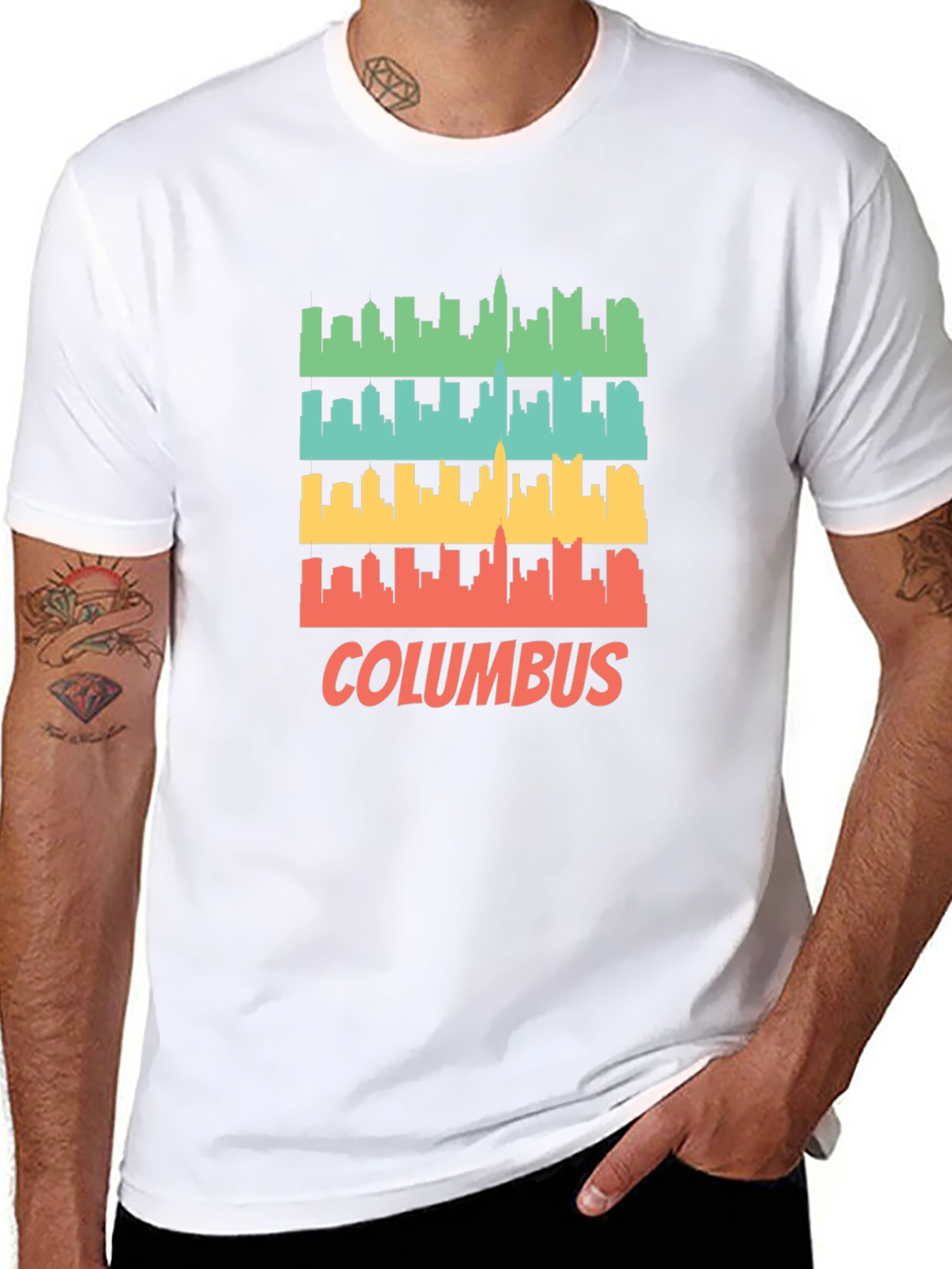 Columbus Skyline Retro T-Shirt