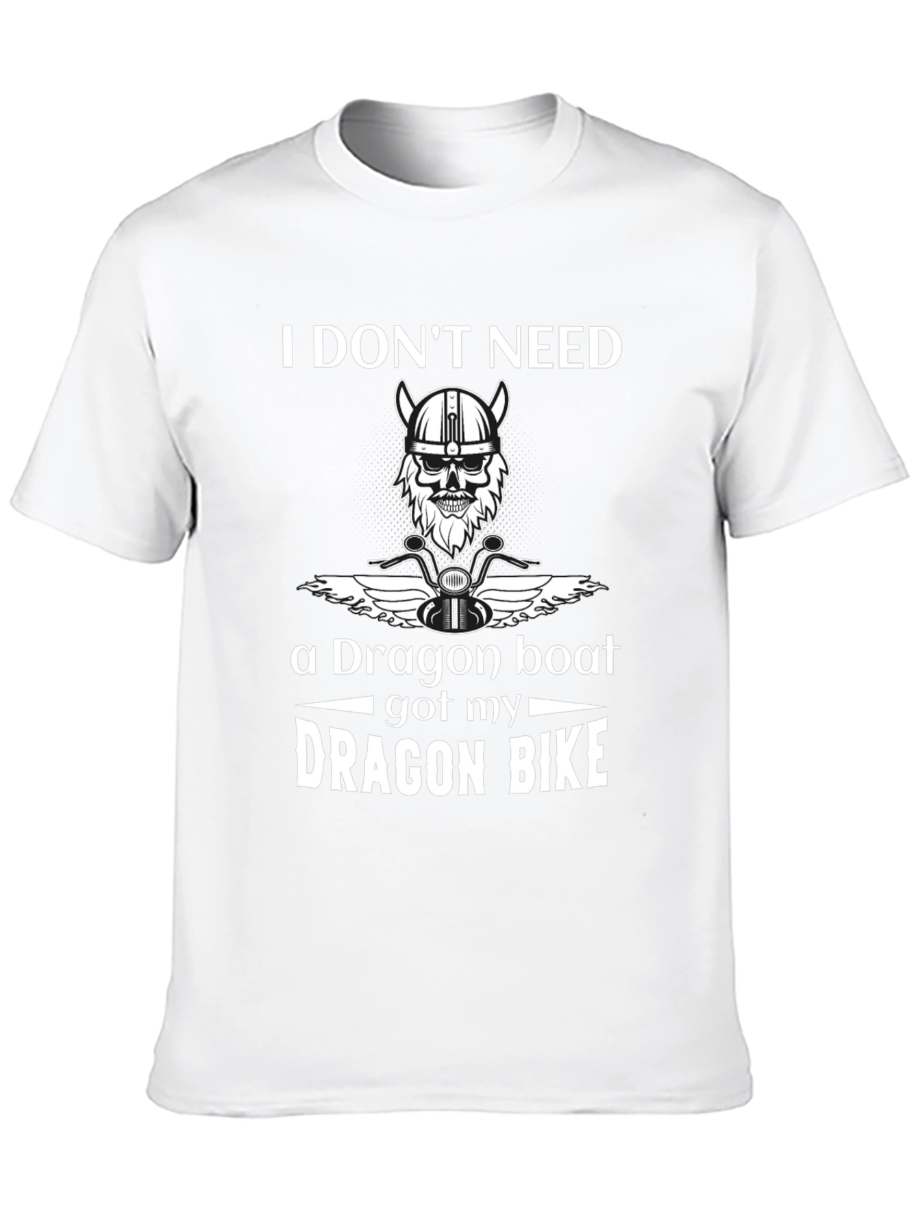 Dragon Bike T-Shirt - Viking Skull Motorcycle Tee