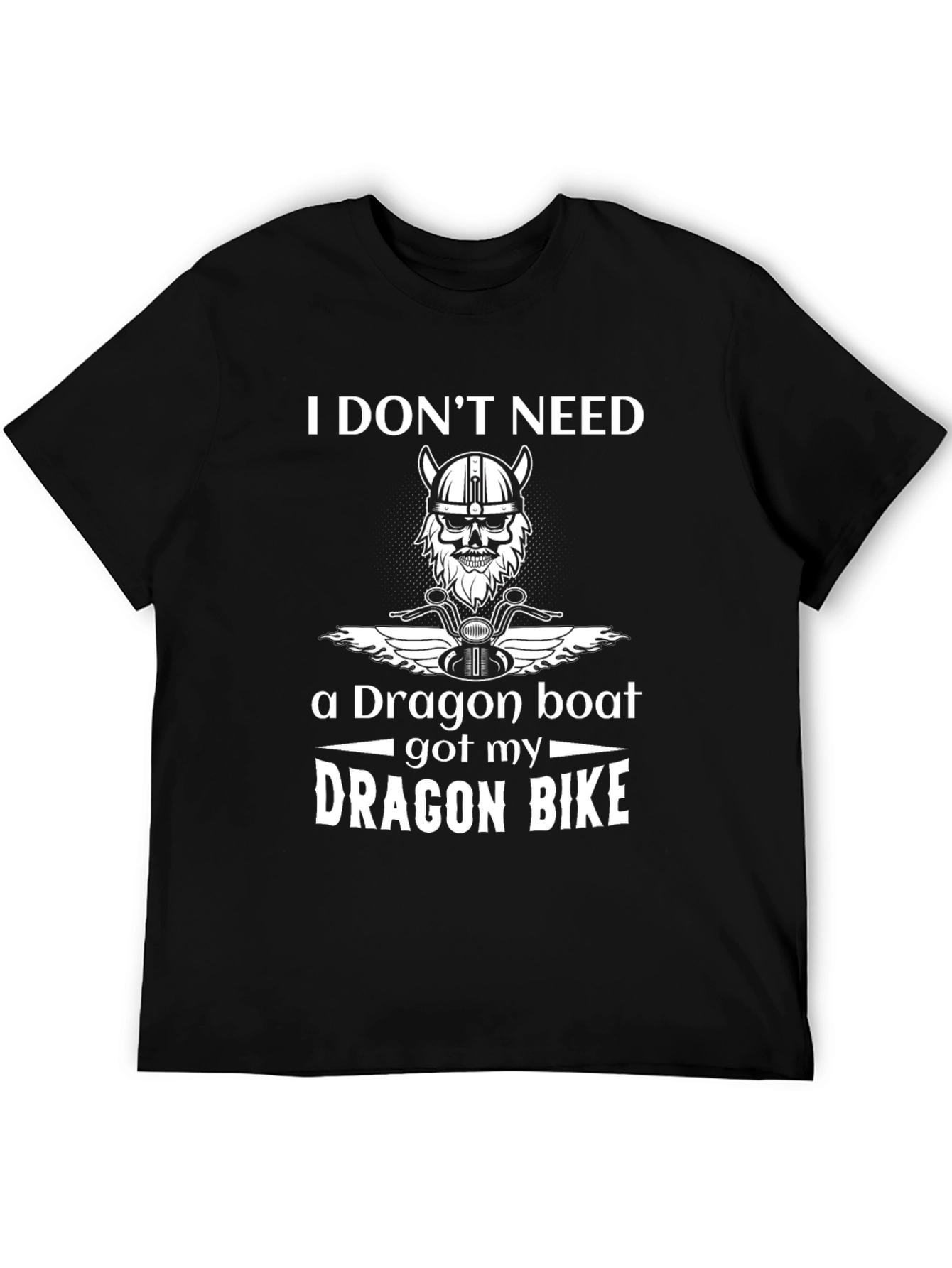 Dragon Bike T-Shirt - Viking Skull Motorcycle Tee