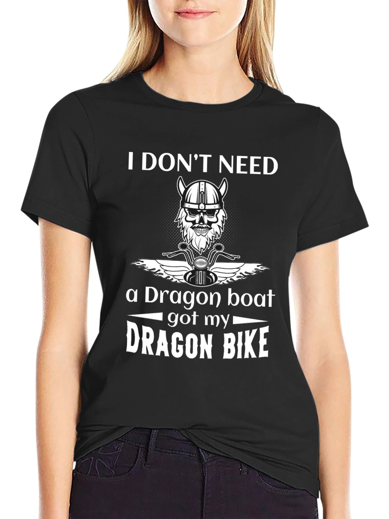 Dragon Bike T-Shirt - Viking Skull Motorcycle Tee