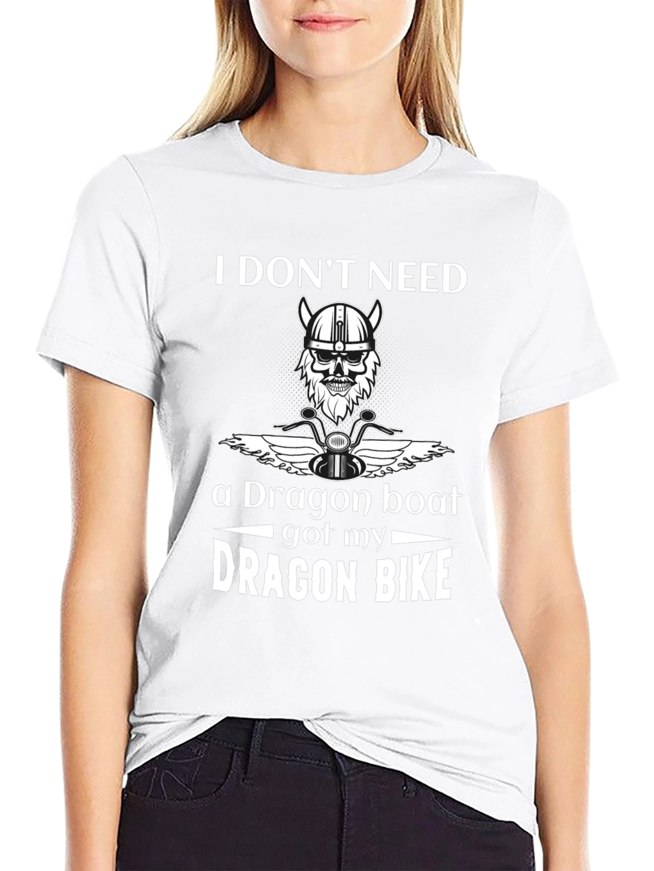 Dragon Bike T-Shirt - Viking Skull Motorcycle Tee