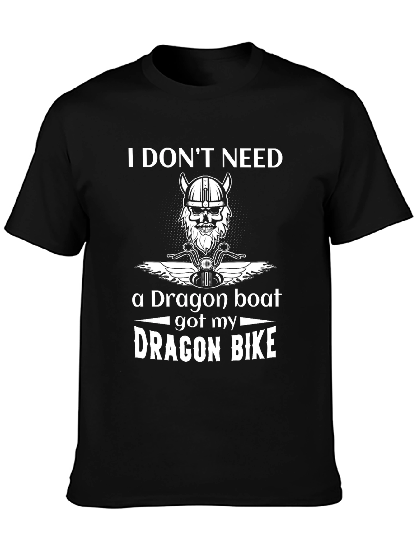 Dragon Bike T-Shirt - Viking Skull Motorcycle Tee
