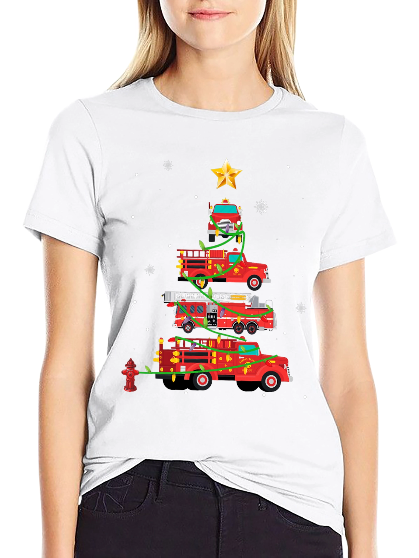 Firetruck Christmas Tree T-Shirt