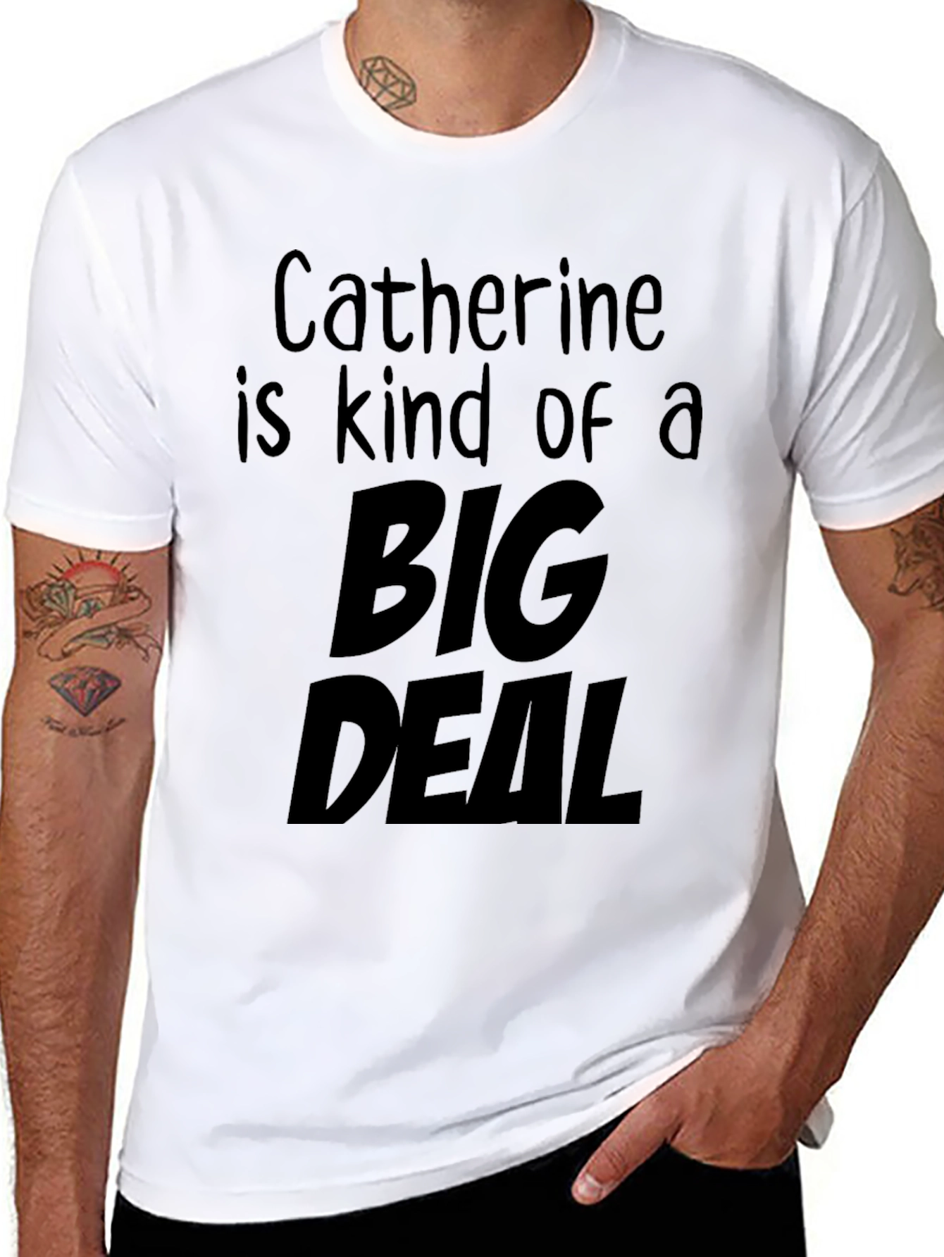 Catherine Big Deal Black Cotton T-Shirt