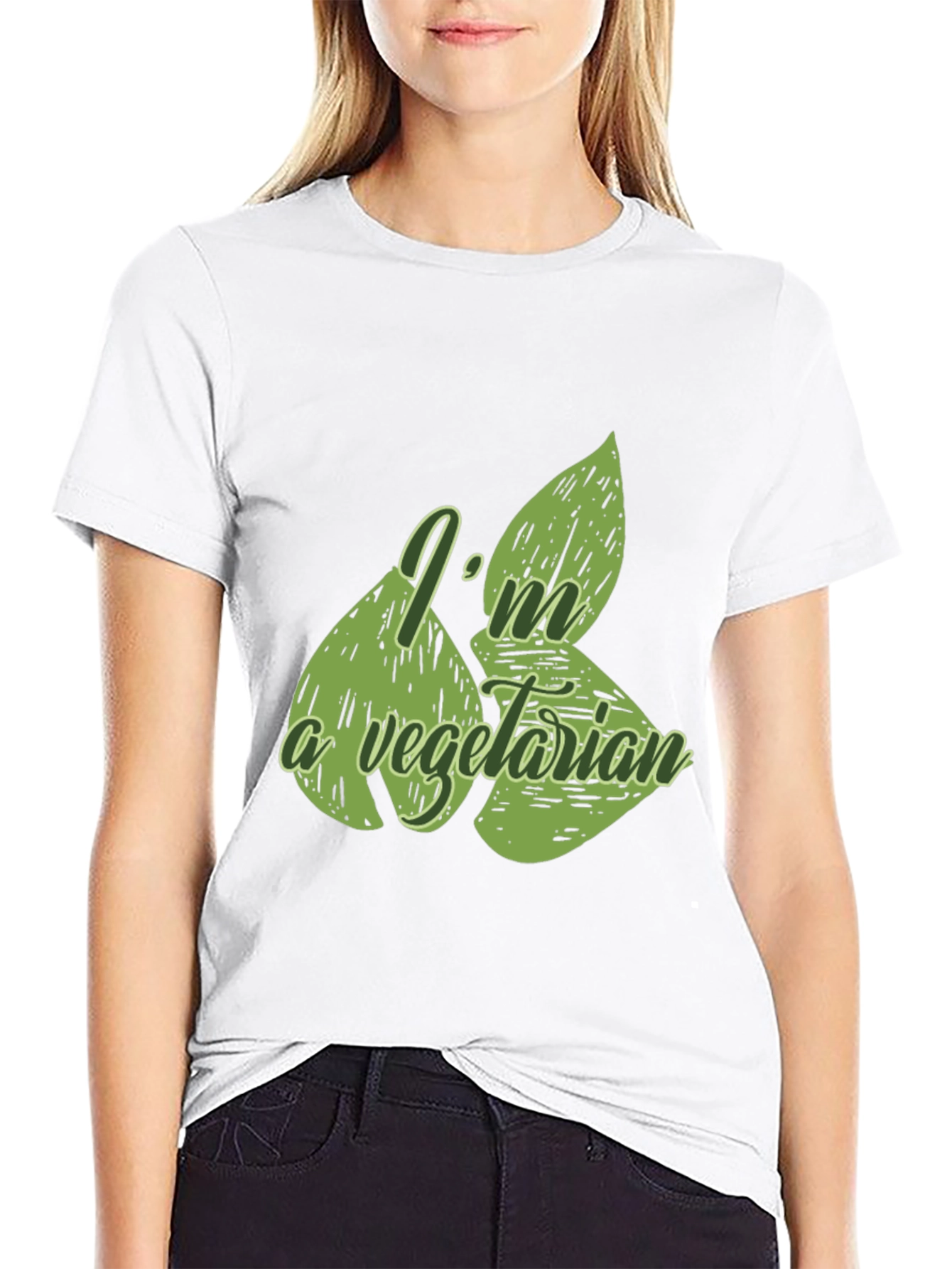 Vegetarian Graphic T-Shirt - Black