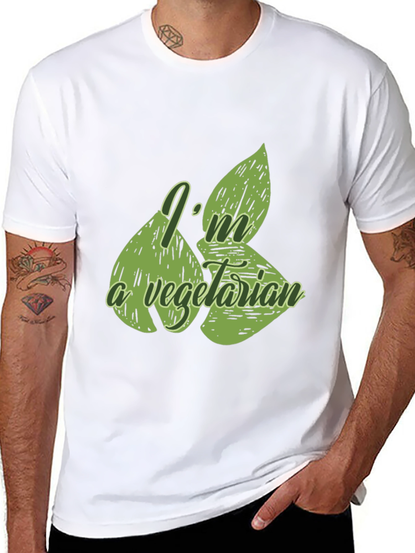 Vegetarian Graphic T-Shirt - Black