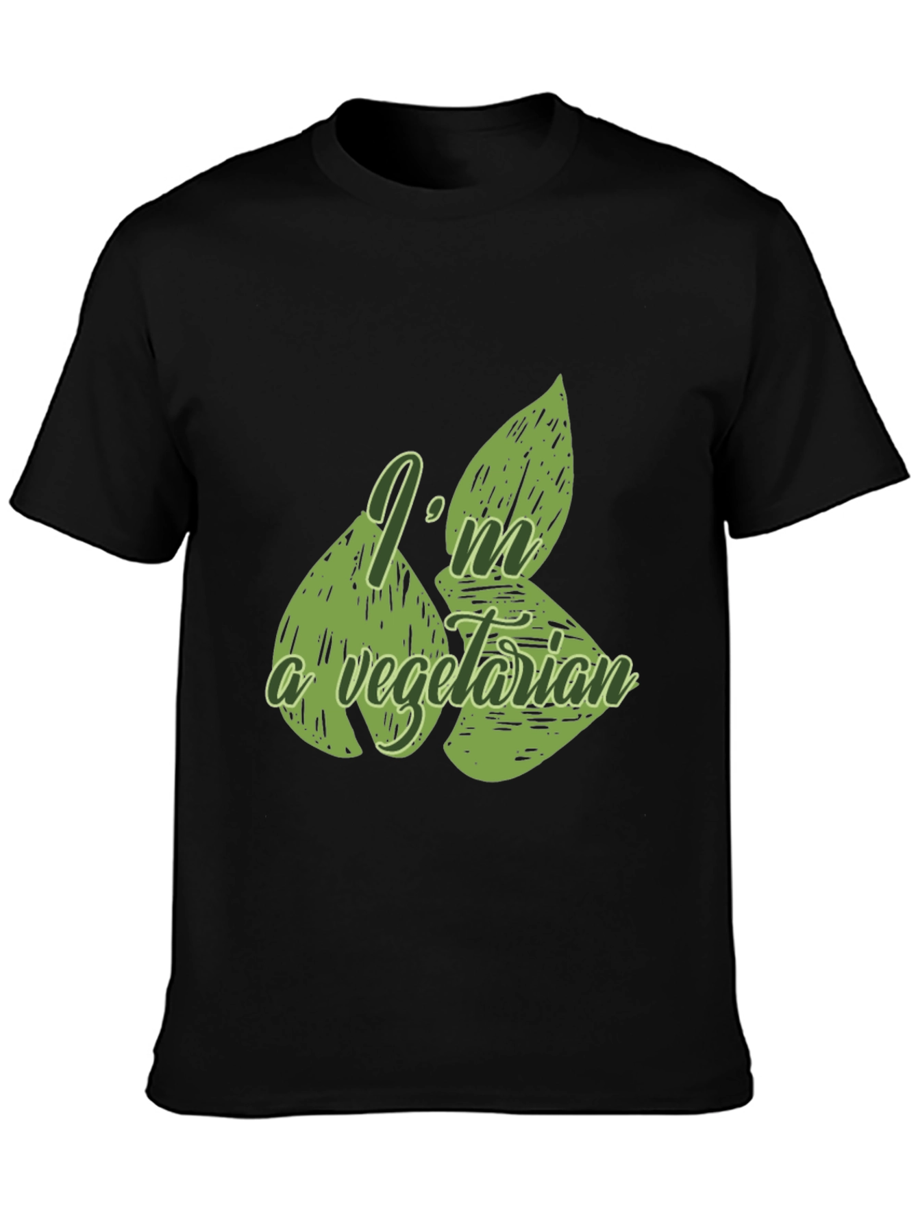 Vegetarian Graphic T-Shirt - Black