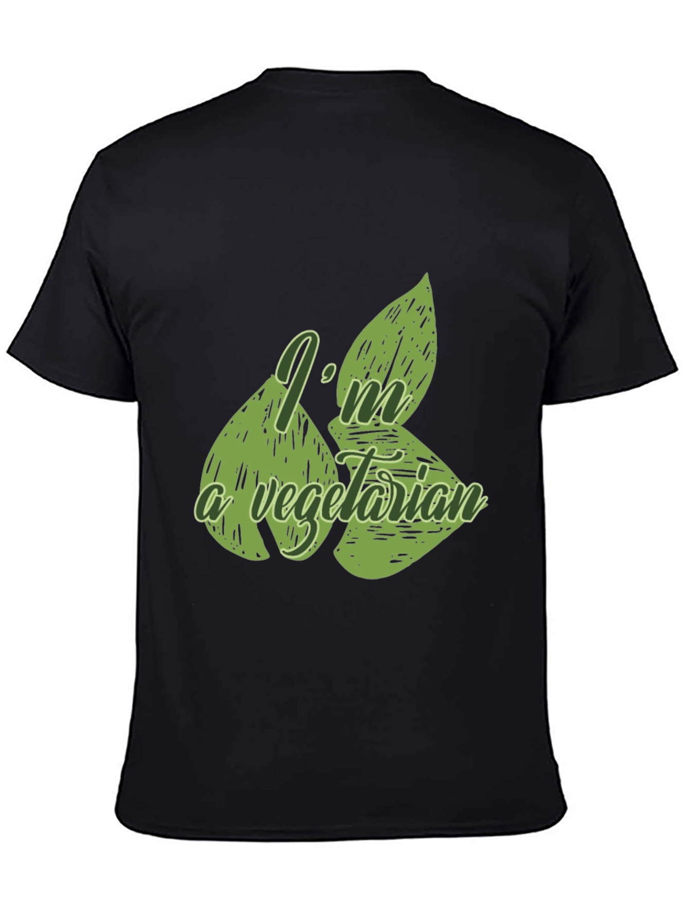 Vegetarian Graphic T-Shirt - Black