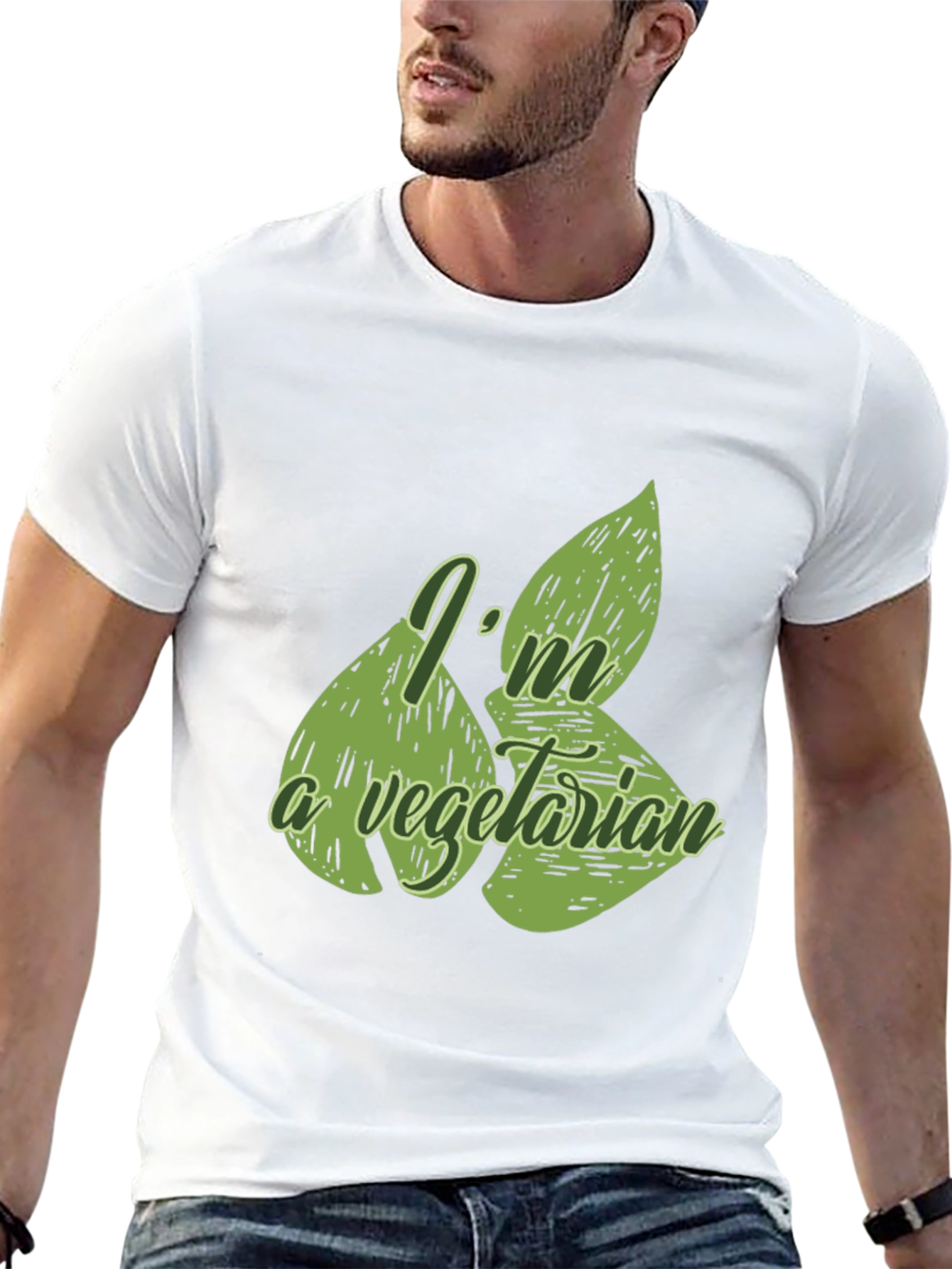 Vegetarian Graphic T-Shirt - Black