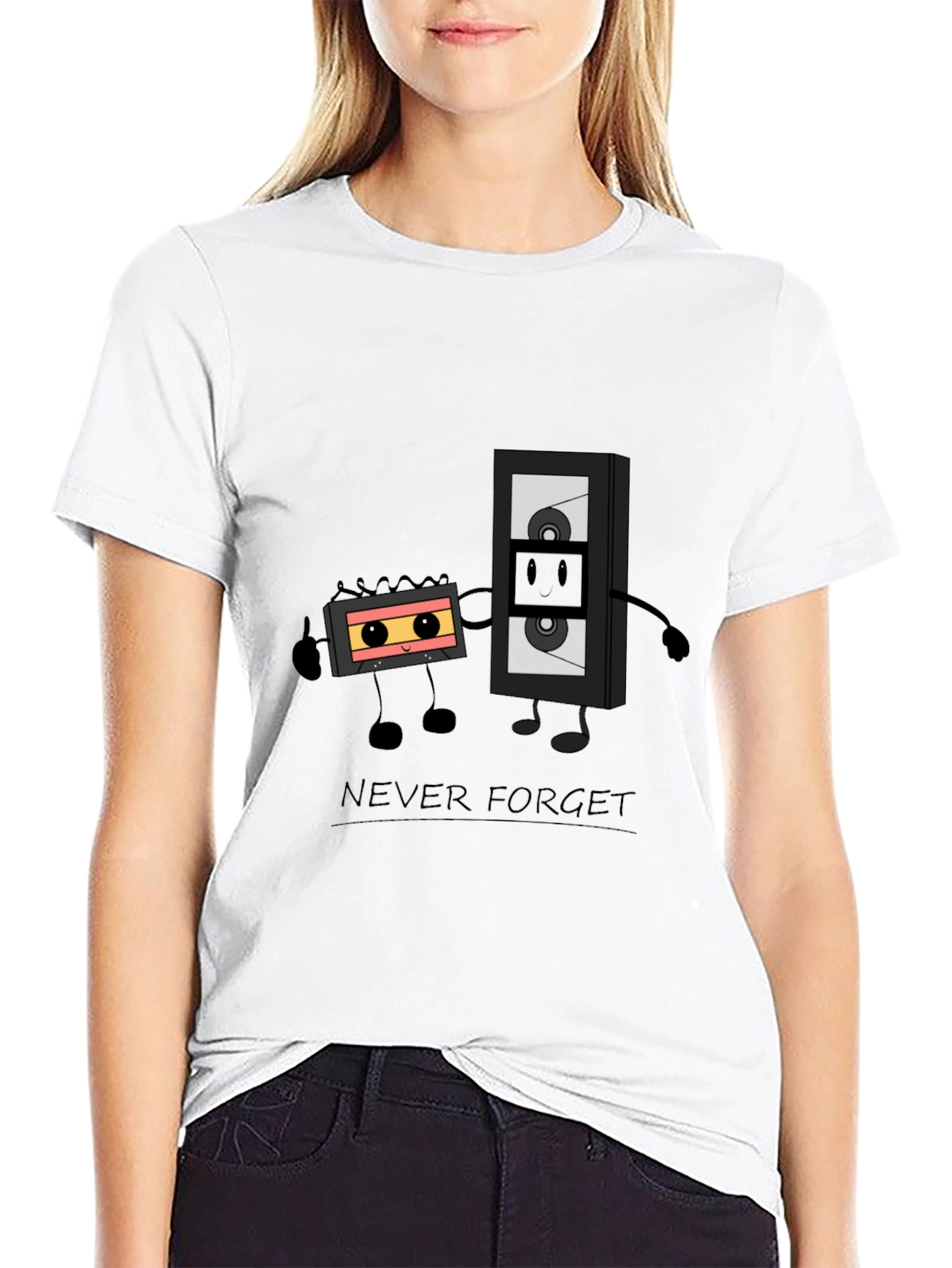 Retro Cassette Tape Graphic Tee - Never Forget