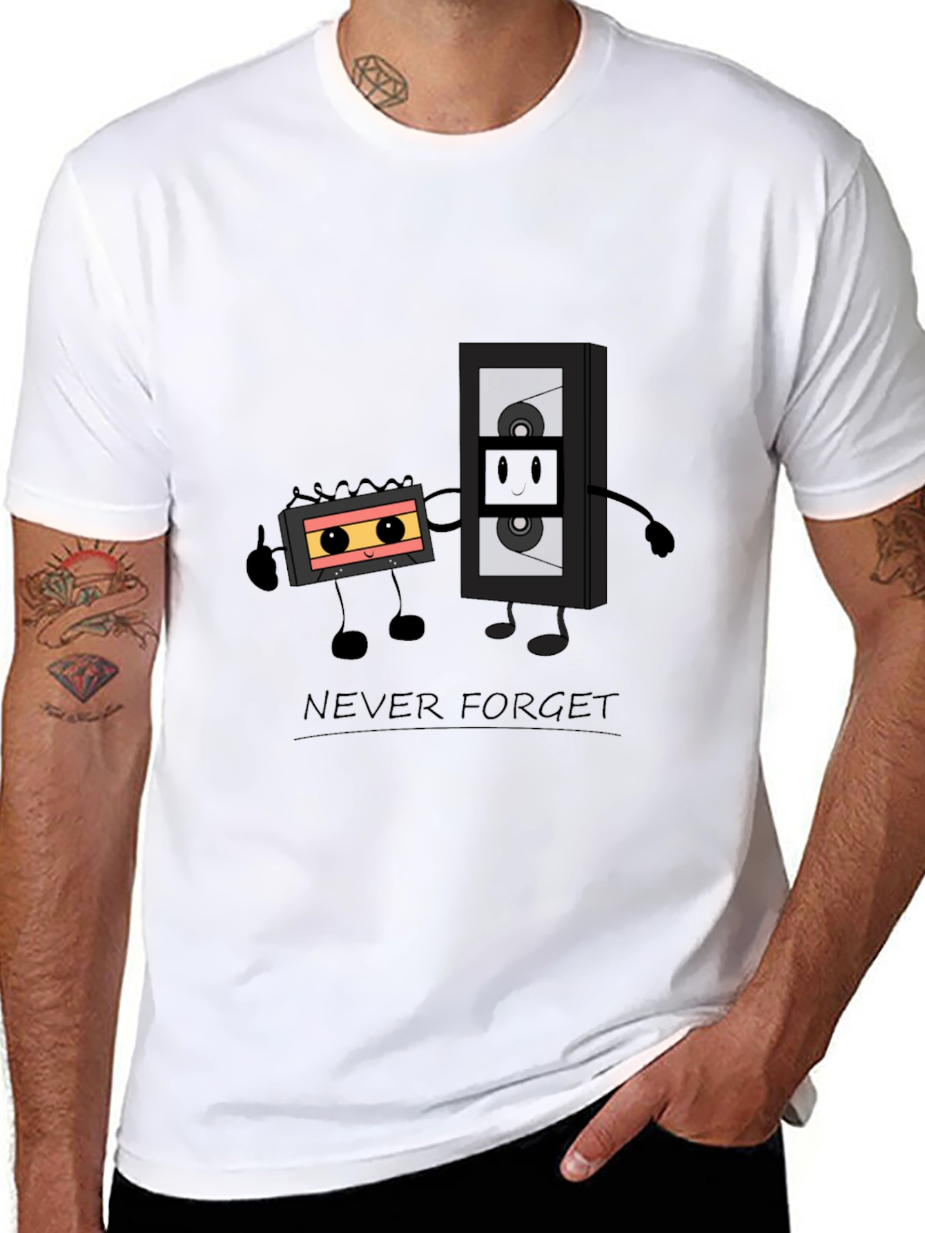 Retro Cassette Tape Graphic Tee - Never Forget