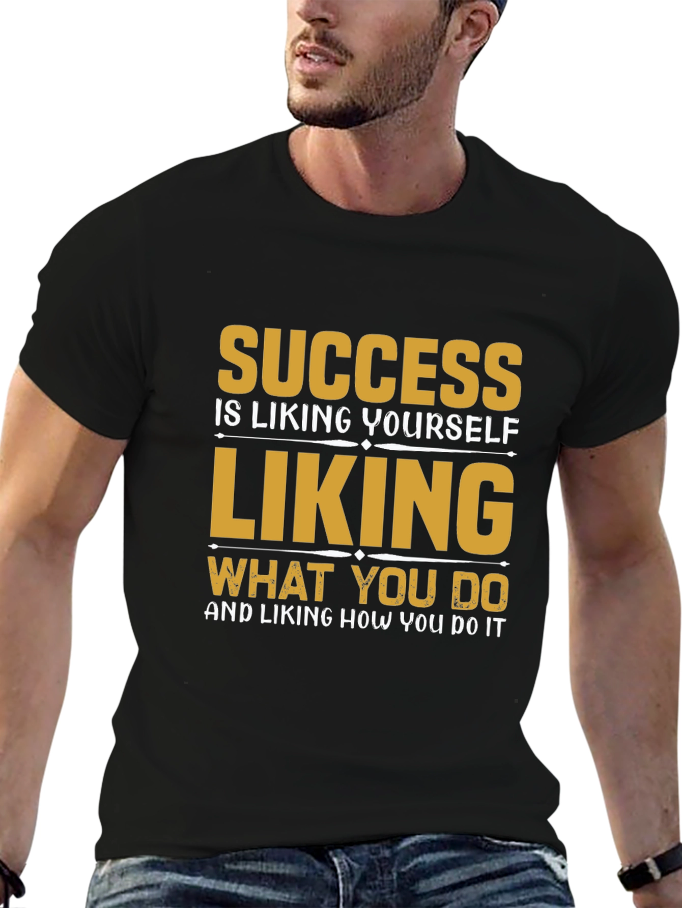 Success Motivational Black T-Shirt