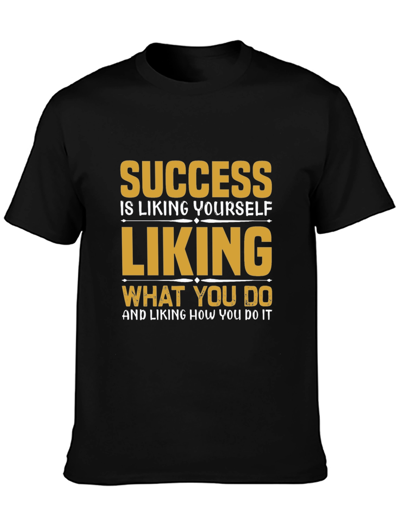 Success Motivational Black T-Shirt