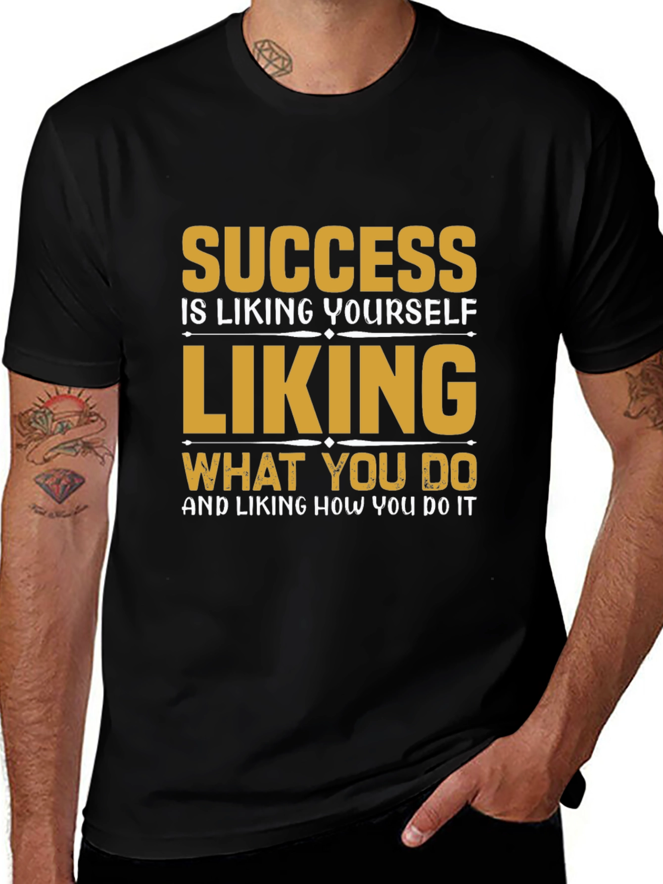 Success Motivational Black T-Shirt