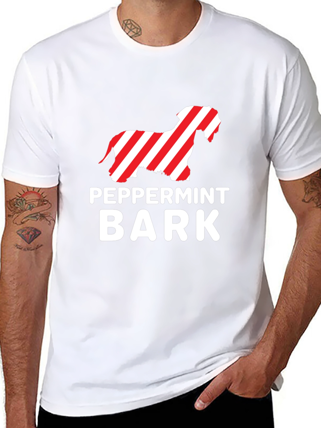 Peppermint Bark Dog T-Shirt - Holiday Gift
