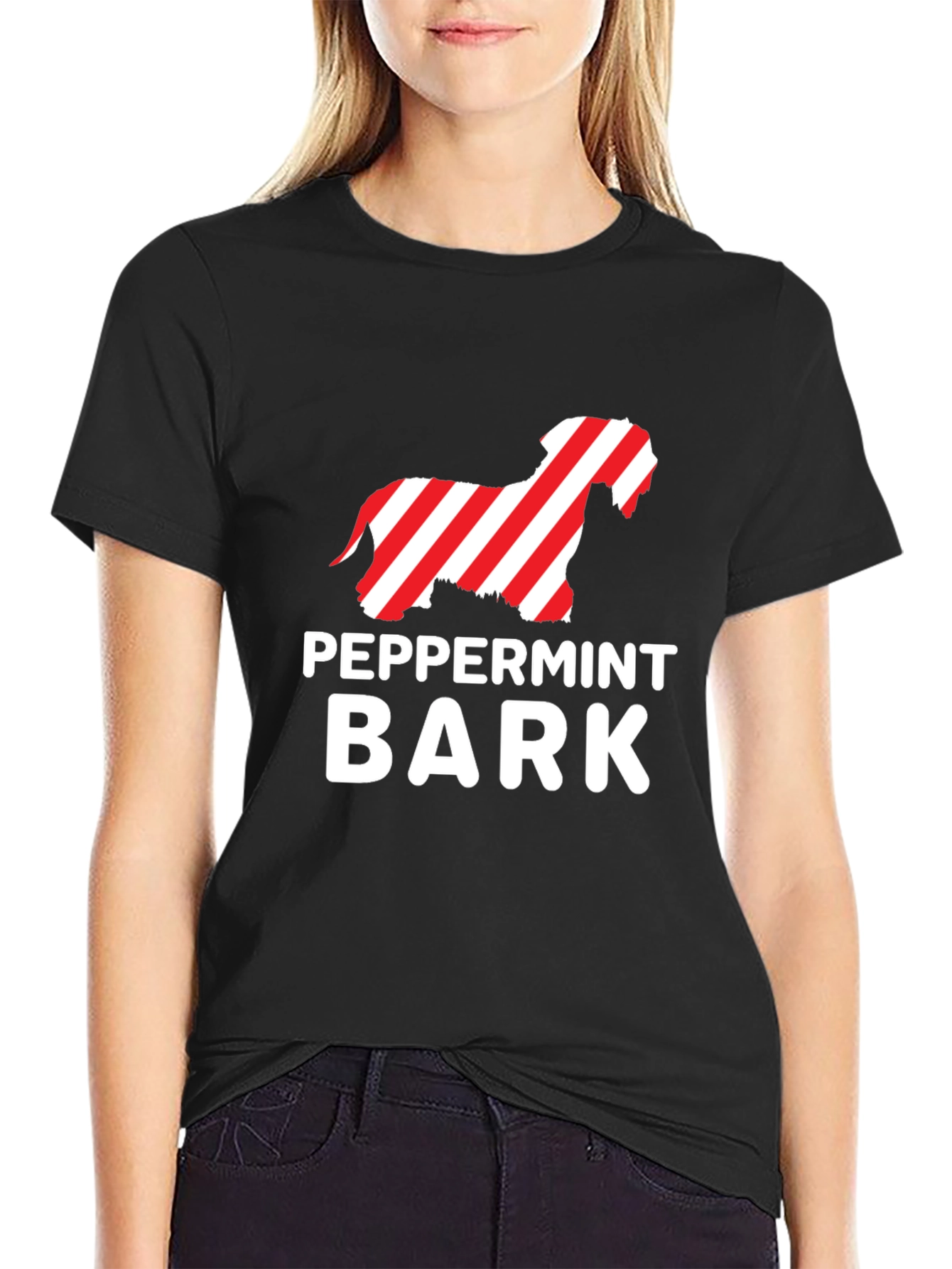 Peppermint Bark Dog T-Shirt - Holiday Gift