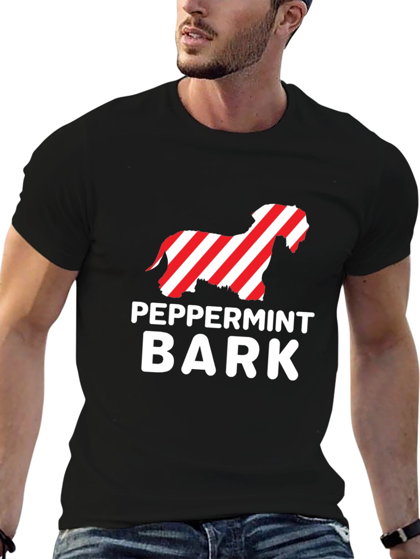 Peppermint Bark Dog T-Shirt - Holiday Gift