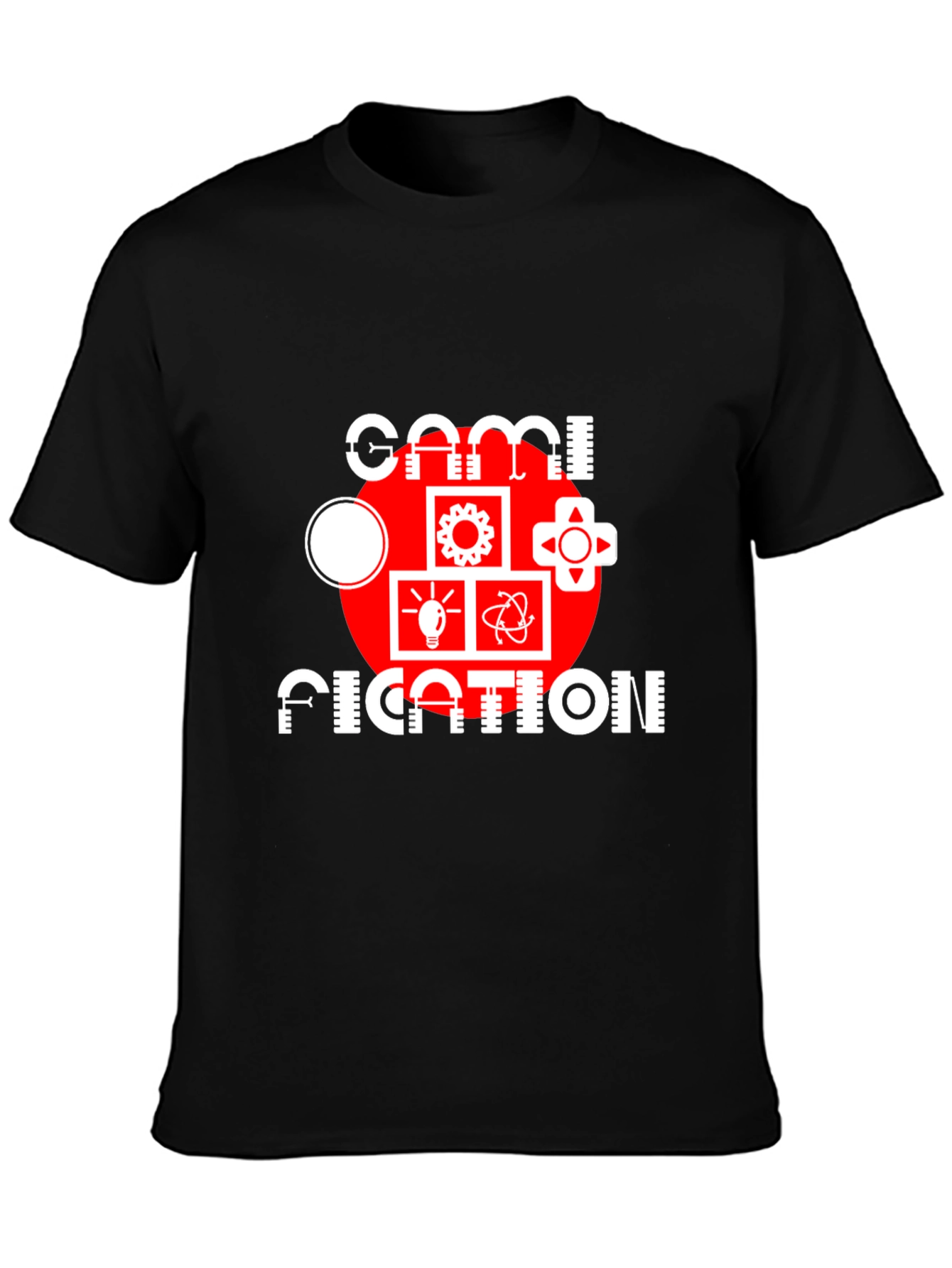 Gamification T-Shirt - Black Graphic Tee for Men