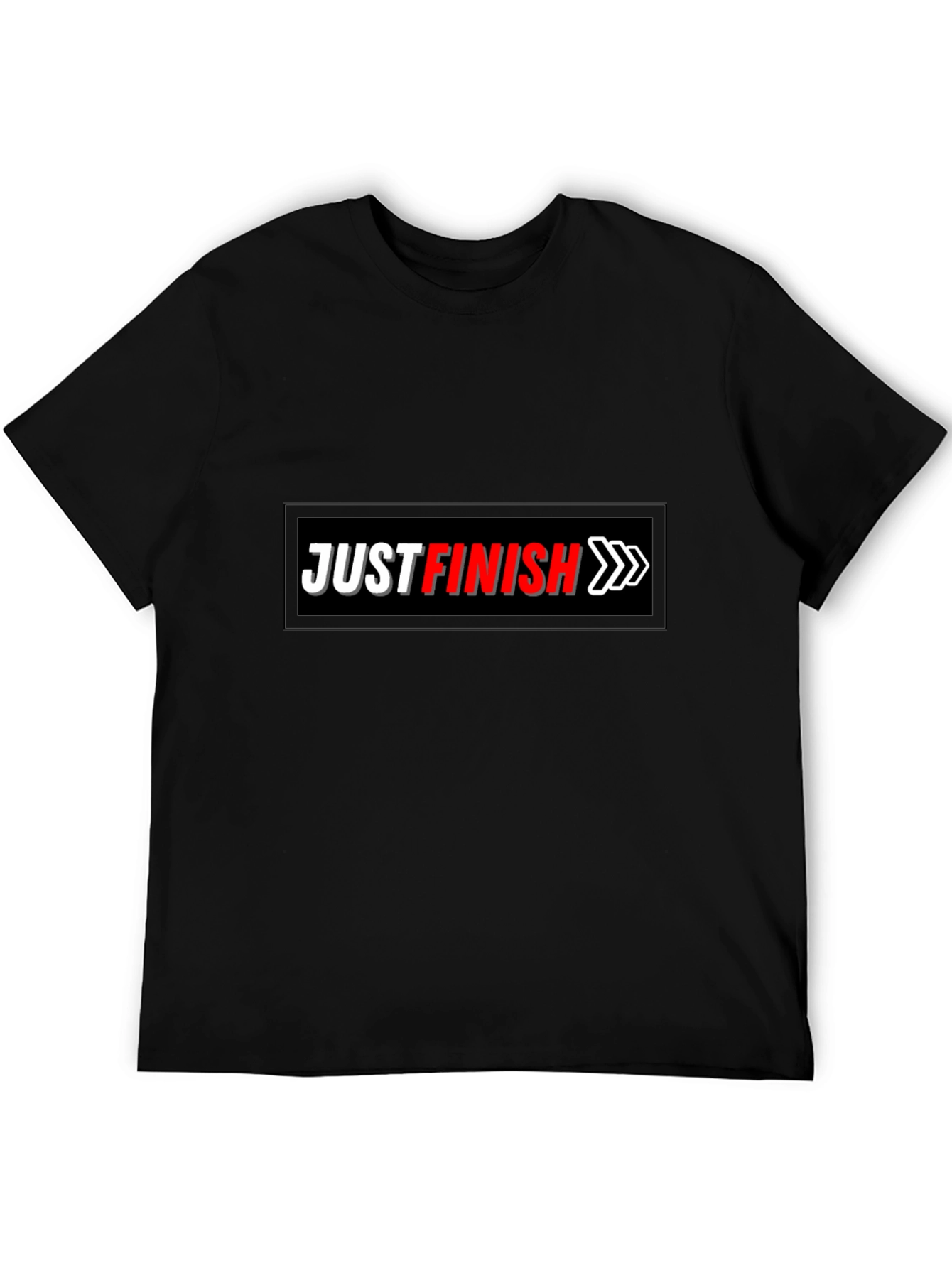 Just Finish Black Graphic Tee