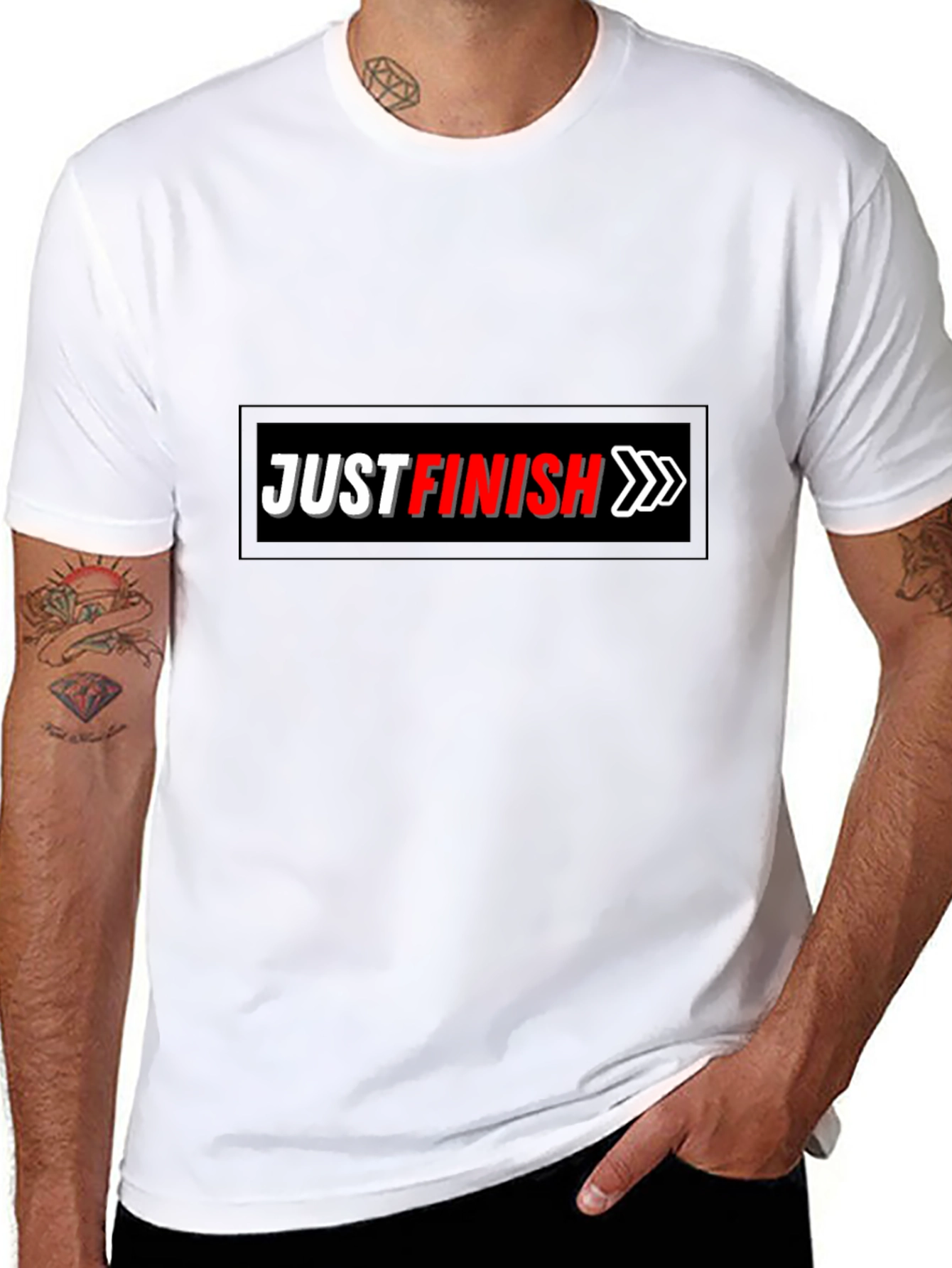 Just Finish Black Graphic Tee