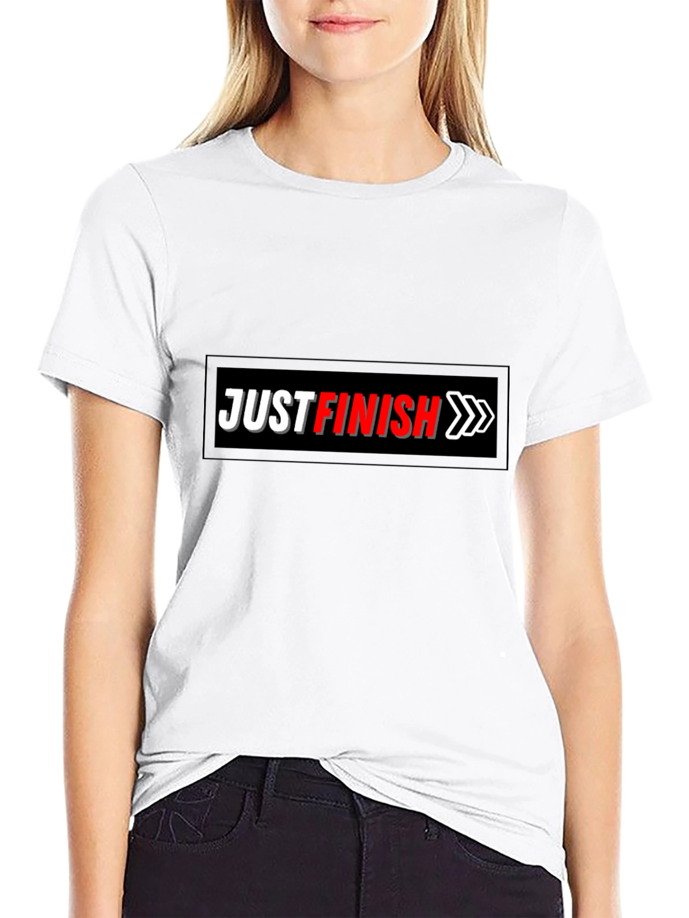 Just Finish Black Graphic Tee