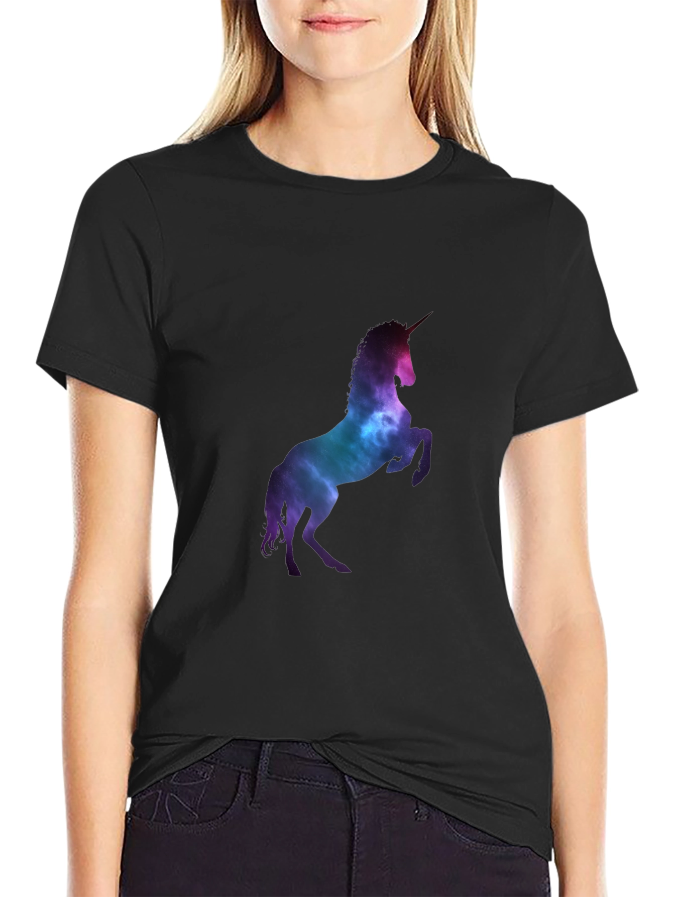 Unicorn Galaxy Black T-Shirt