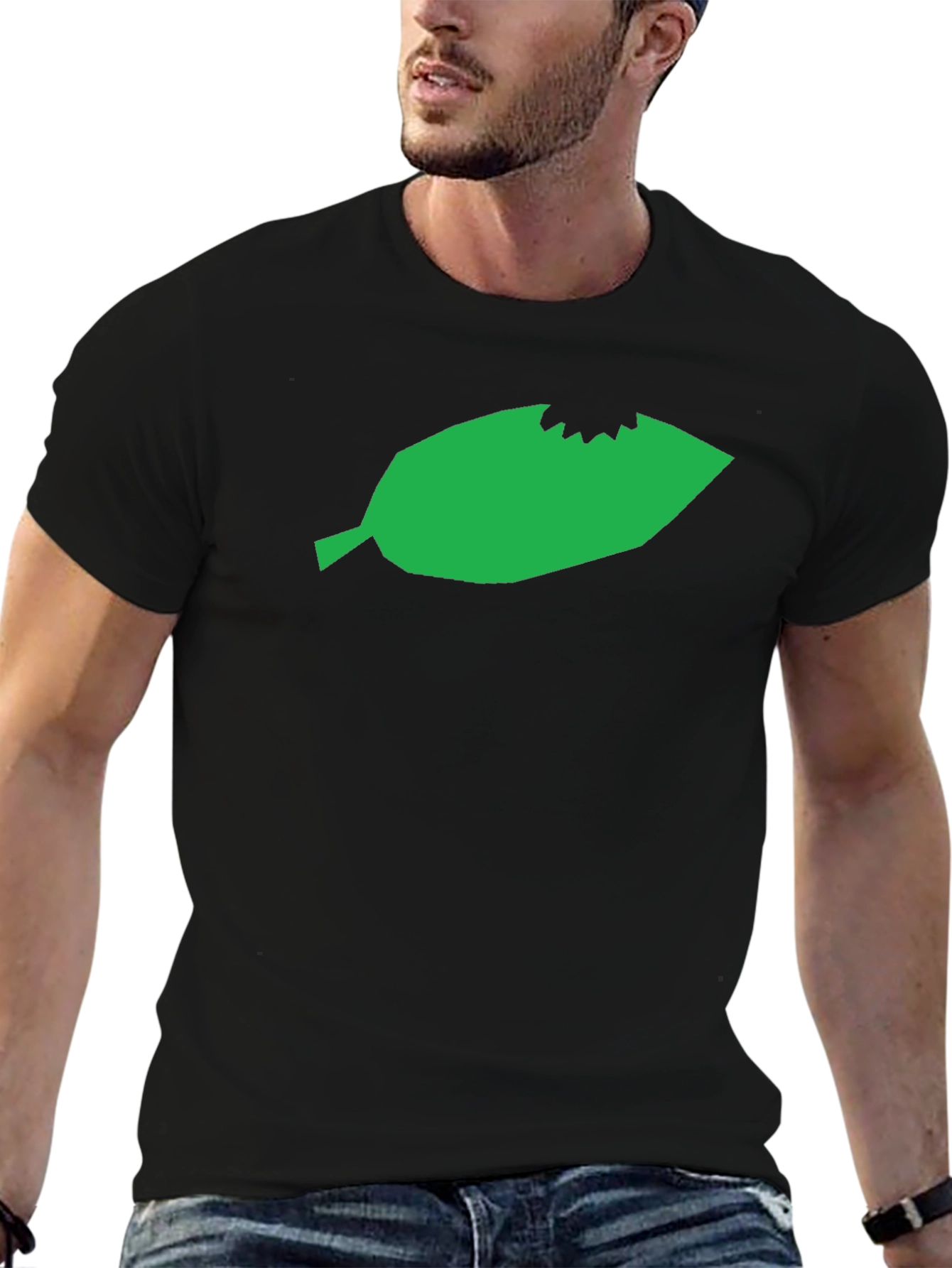 Leaf Bite Graphic Tee - Unisex Black T-Shirt