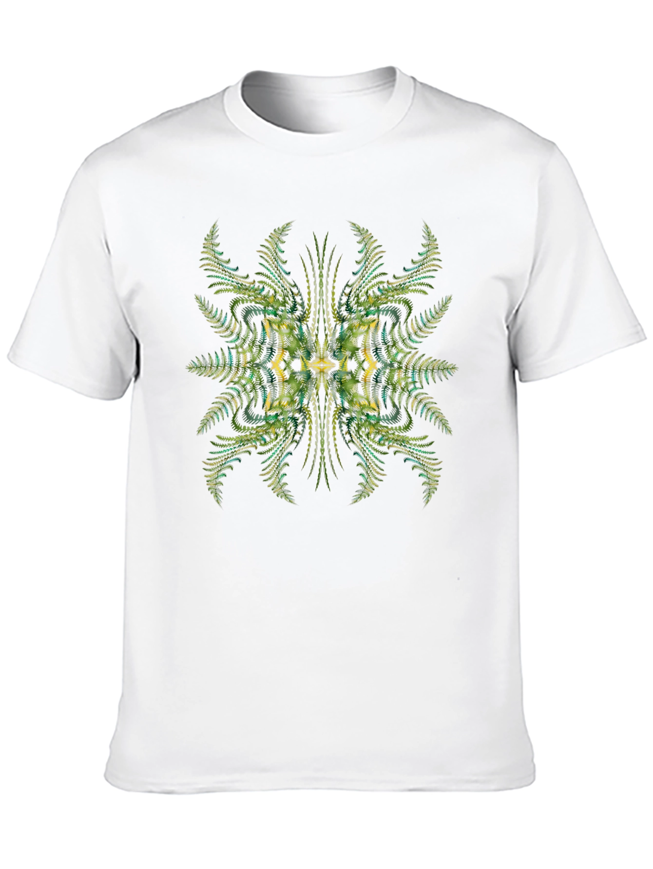 Abstract Fern Print Black Tee