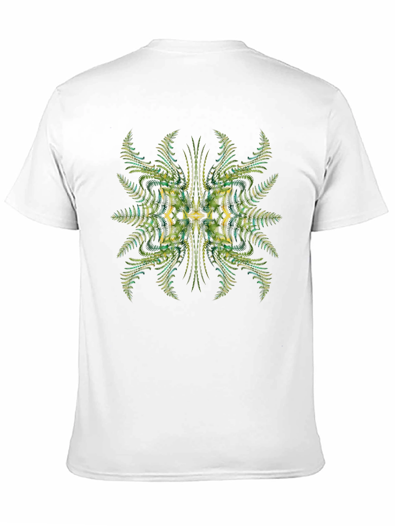 Abstract Fern Print Black Tee