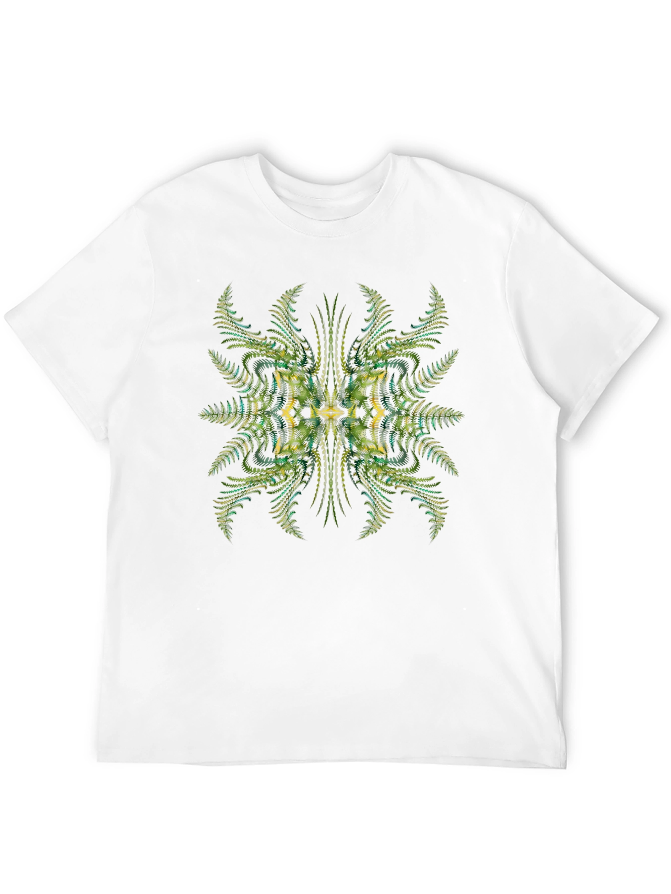 Abstract Fern Print Black Tee