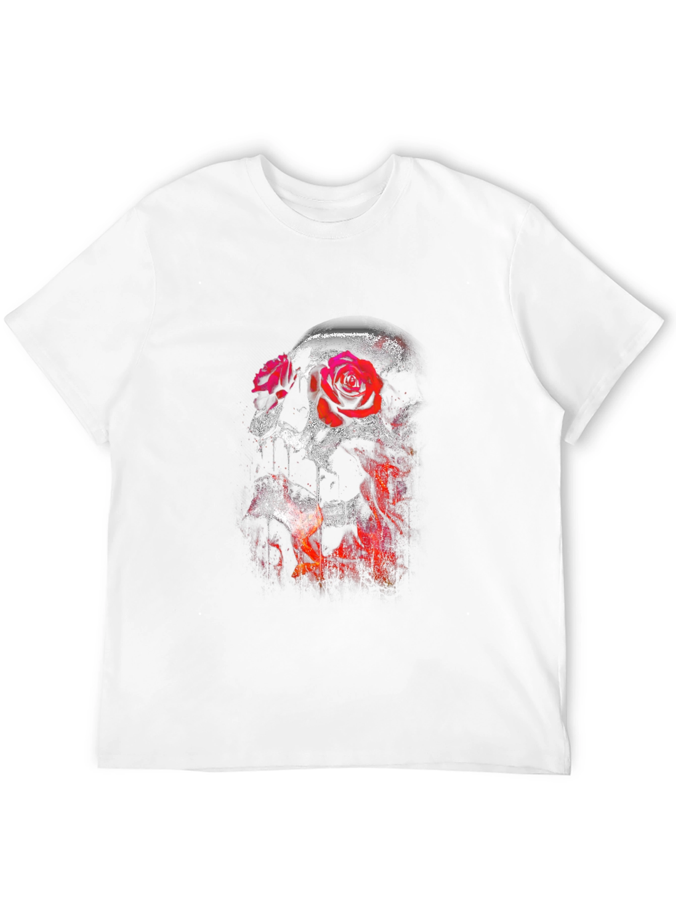 Skull and Roses Graphic T-Shirt - Mens Black Tee