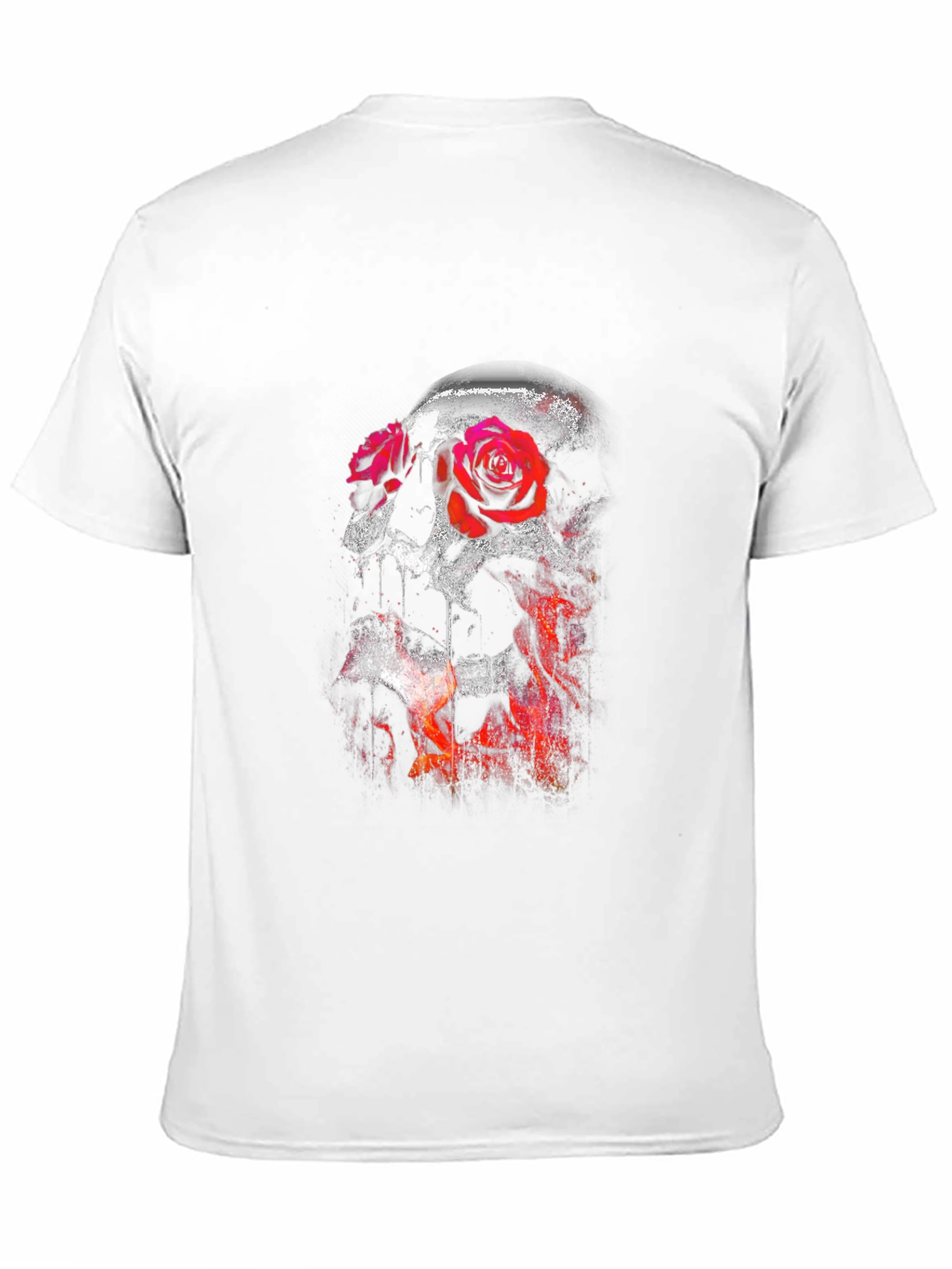 Skull and Roses Graphic T-Shirt - Mens Black Tee