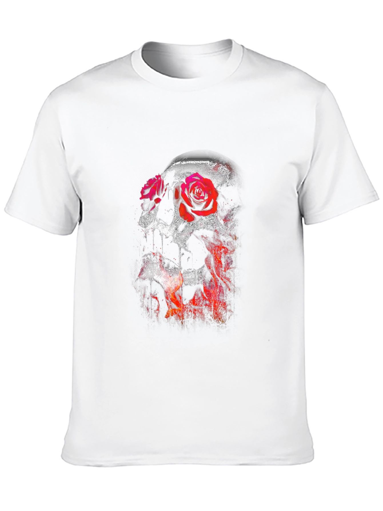 Skull and Roses Graphic T-Shirt - Mens Black Tee