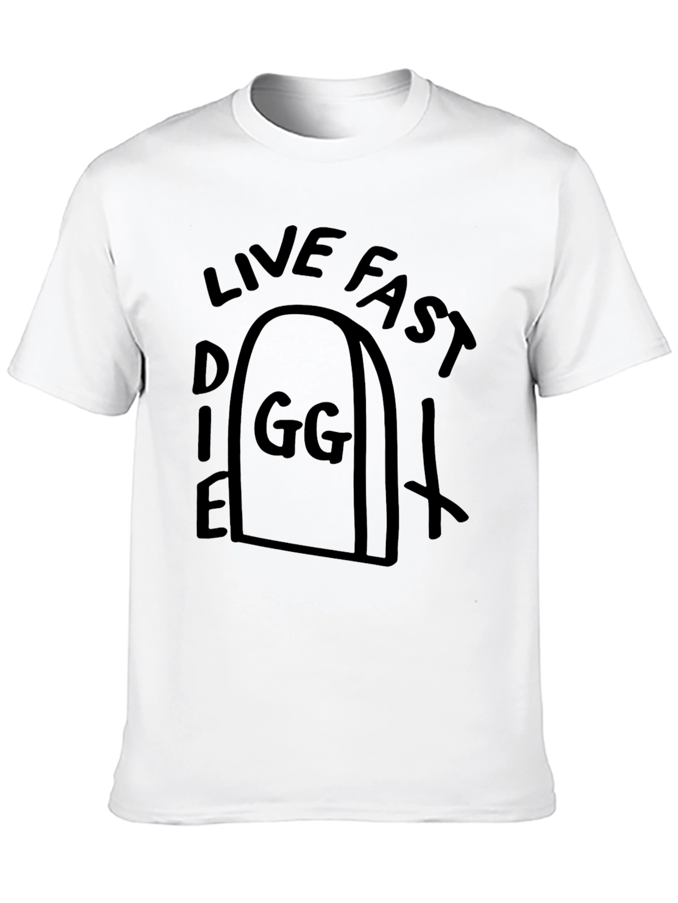 Live Fast Die GG Black Graphic T-Shirt