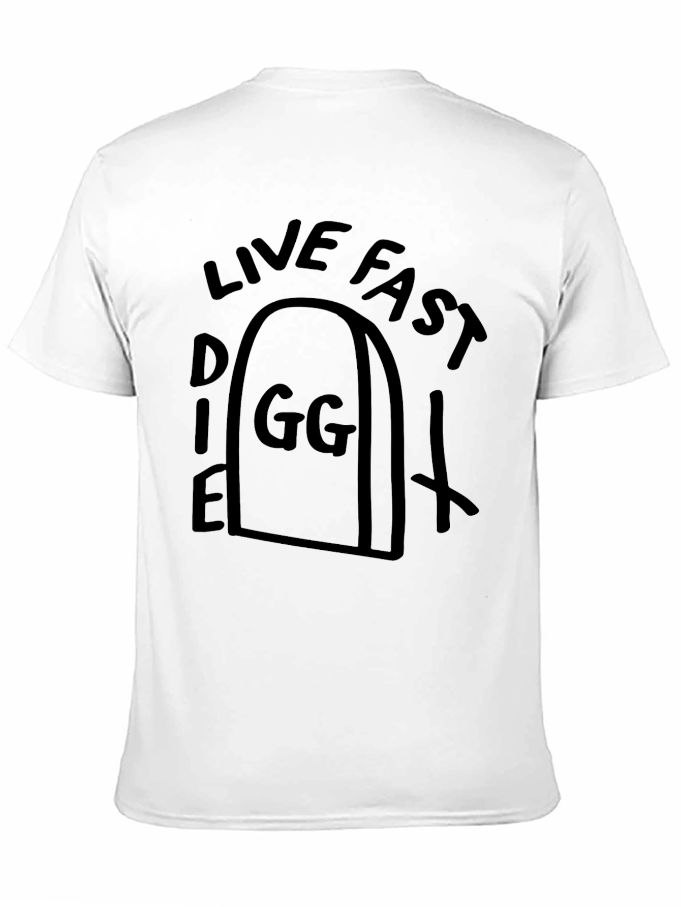Live Fast Die GG Black Graphic T-Shirt