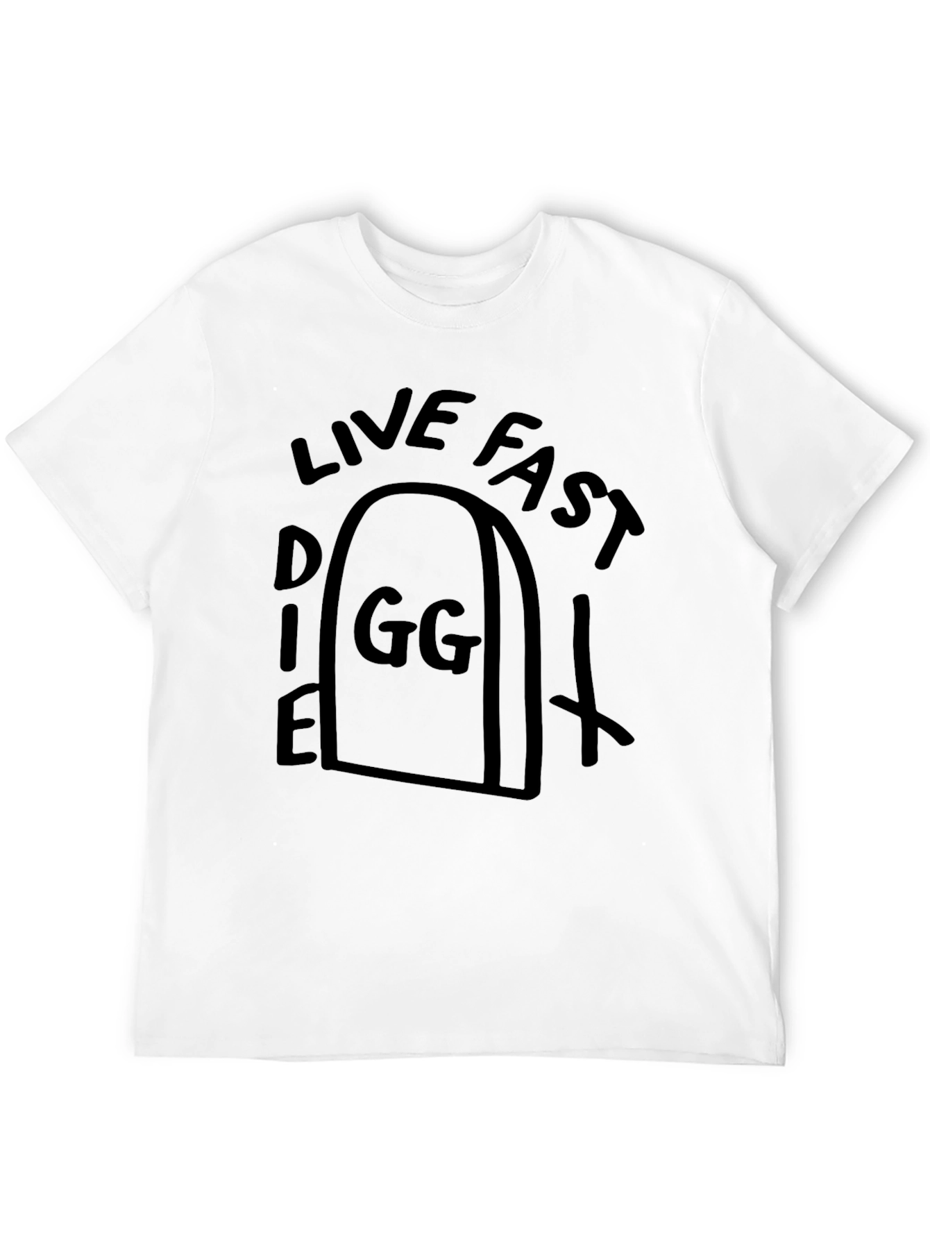 Live Fast Die GG Black Graphic T-Shirt