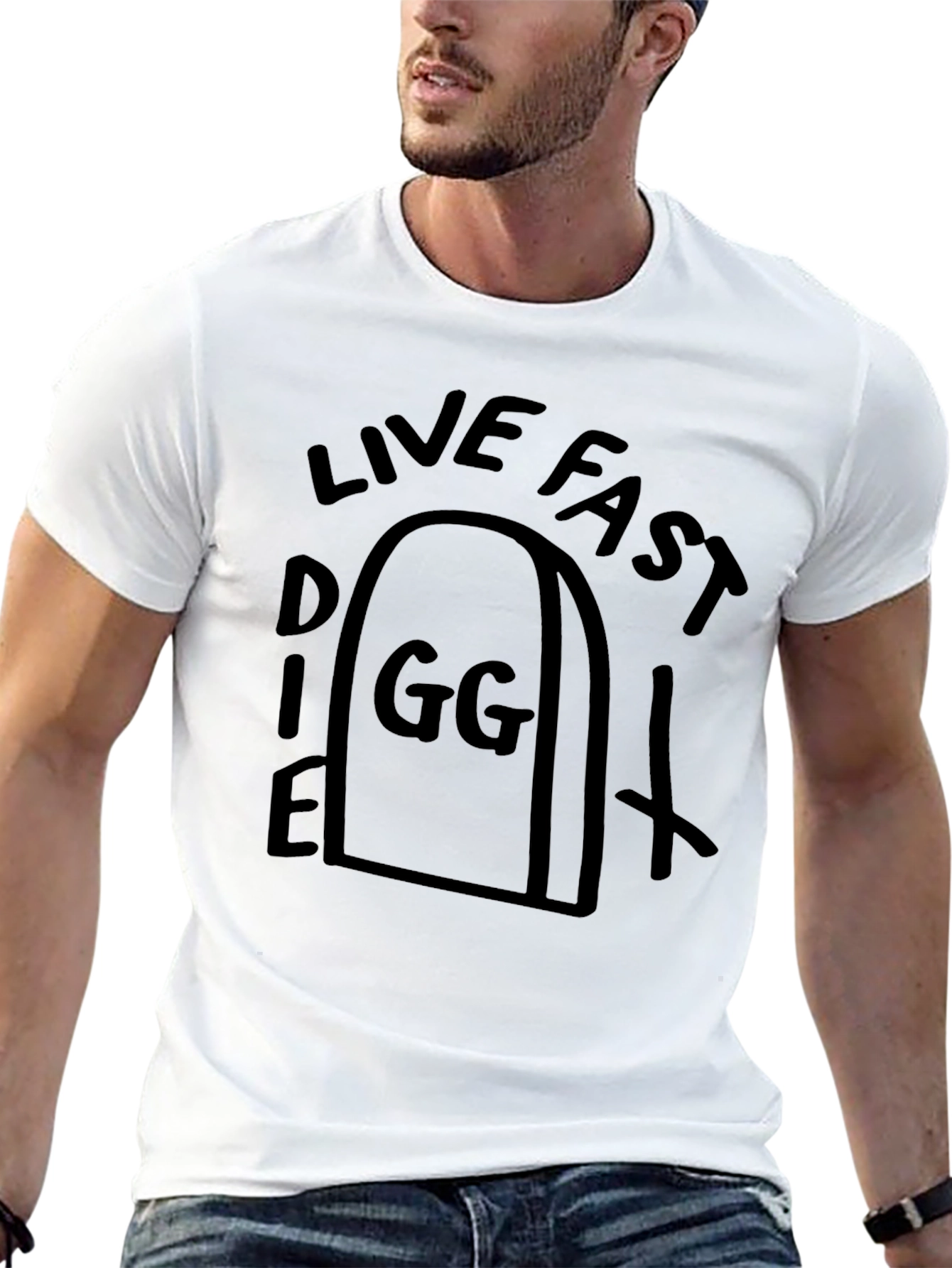 Live Fast Die GG Black Graphic T-Shirt