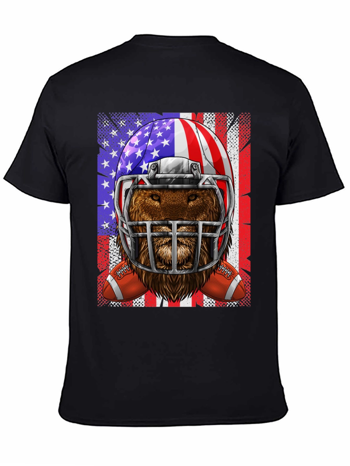 Football Bear USA Flag Graphic Tee